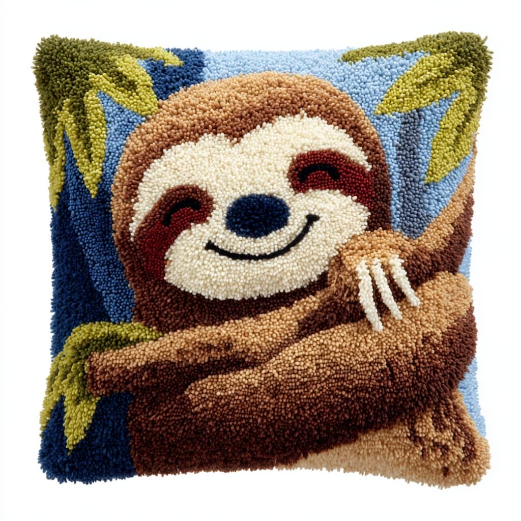 kitphoenix Latch Hook Embroidery Kits Sloths 43Cmx43Cm