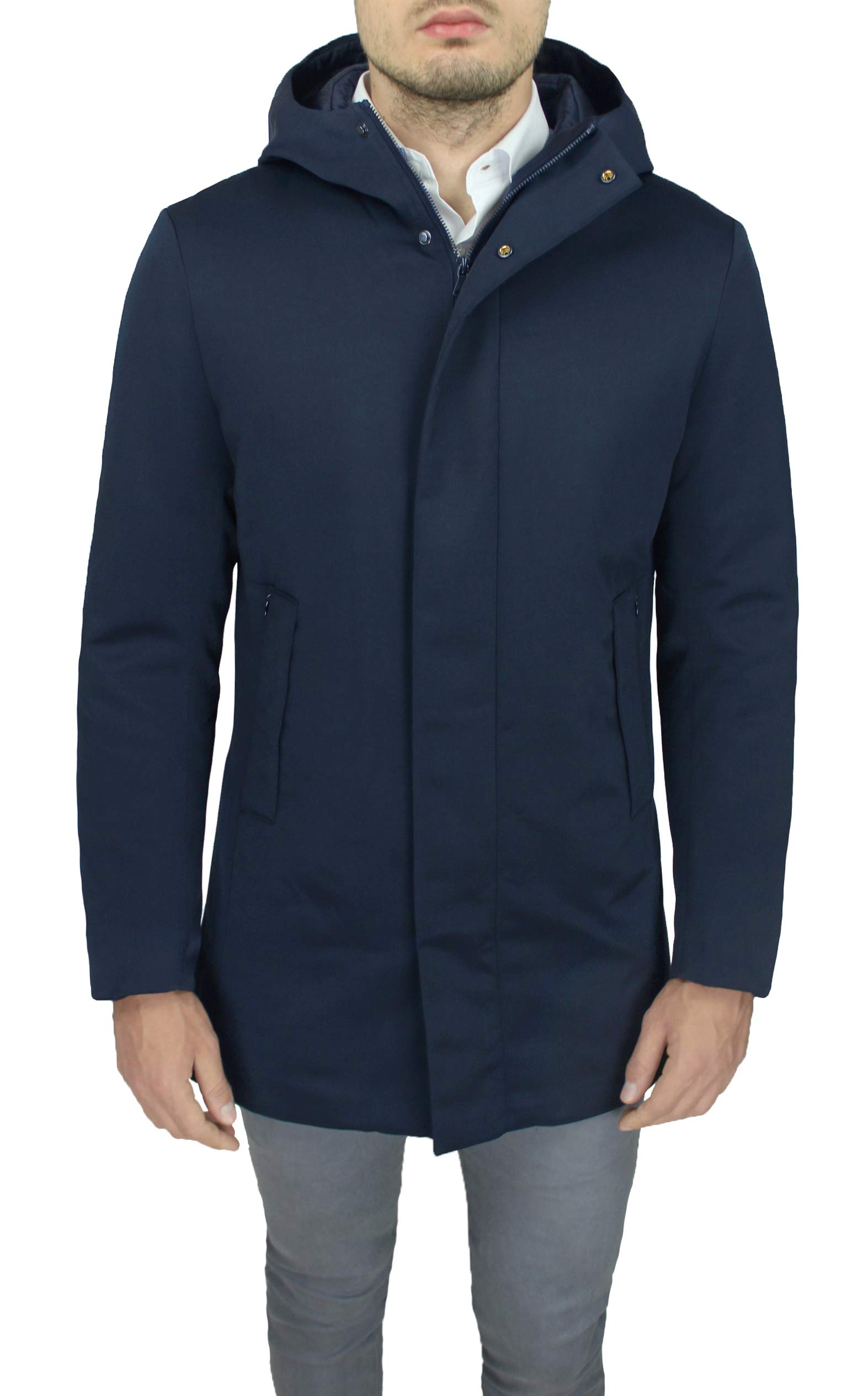 Giubbotto giaccone uomo Sartoriale Blu Giacca Soprabito Elegante Invernale