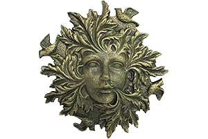 Cast Iron Green Man Wall Plaque: Nature-Inspired Sculpture