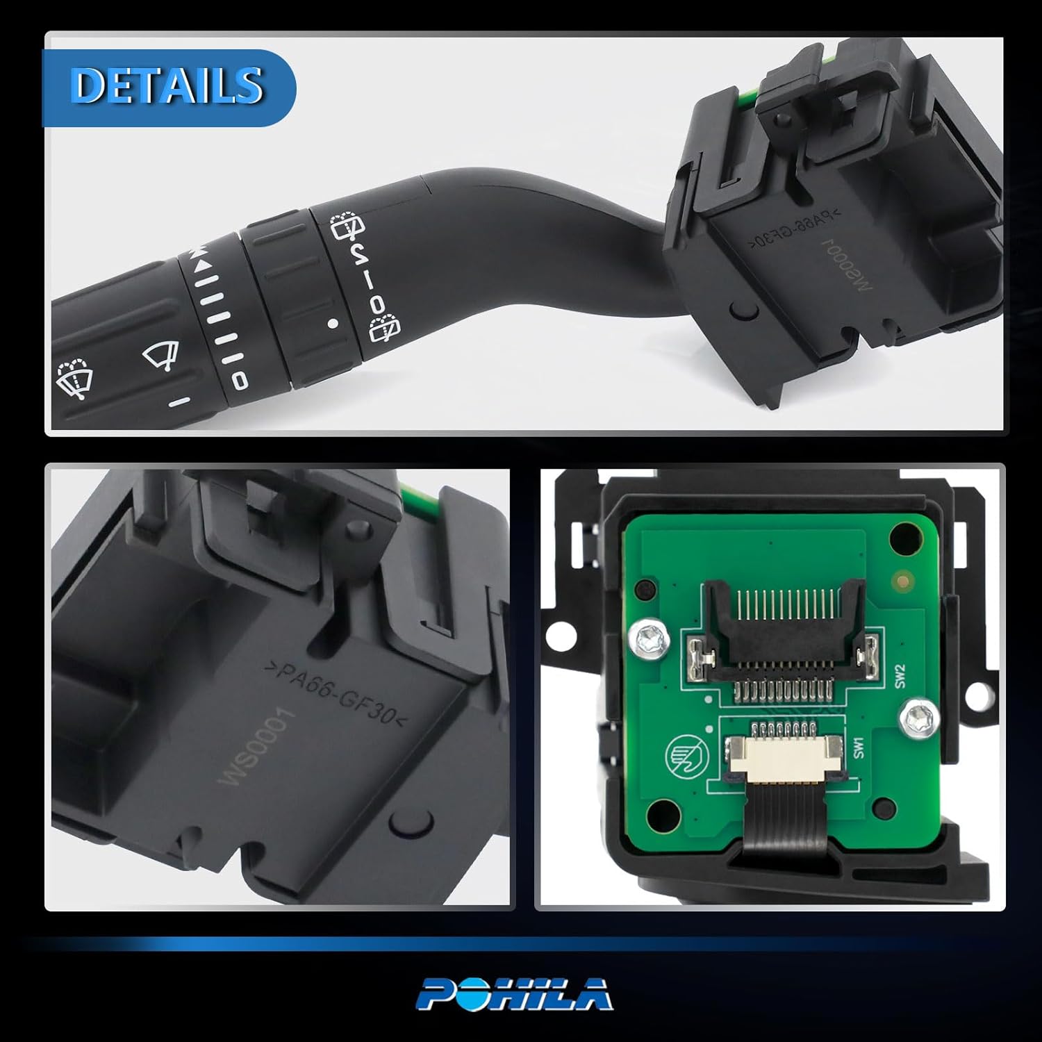 SW7688 Windshield Wiper Switch Assembly Compatible with 2011-2015 Ford Edge, 2011-2019 Explorer, 2013-2018 Ford Police Interceptor Utility, 2011-2017 Lincoln MKX, Replaces# DB5Z-17A553-AB