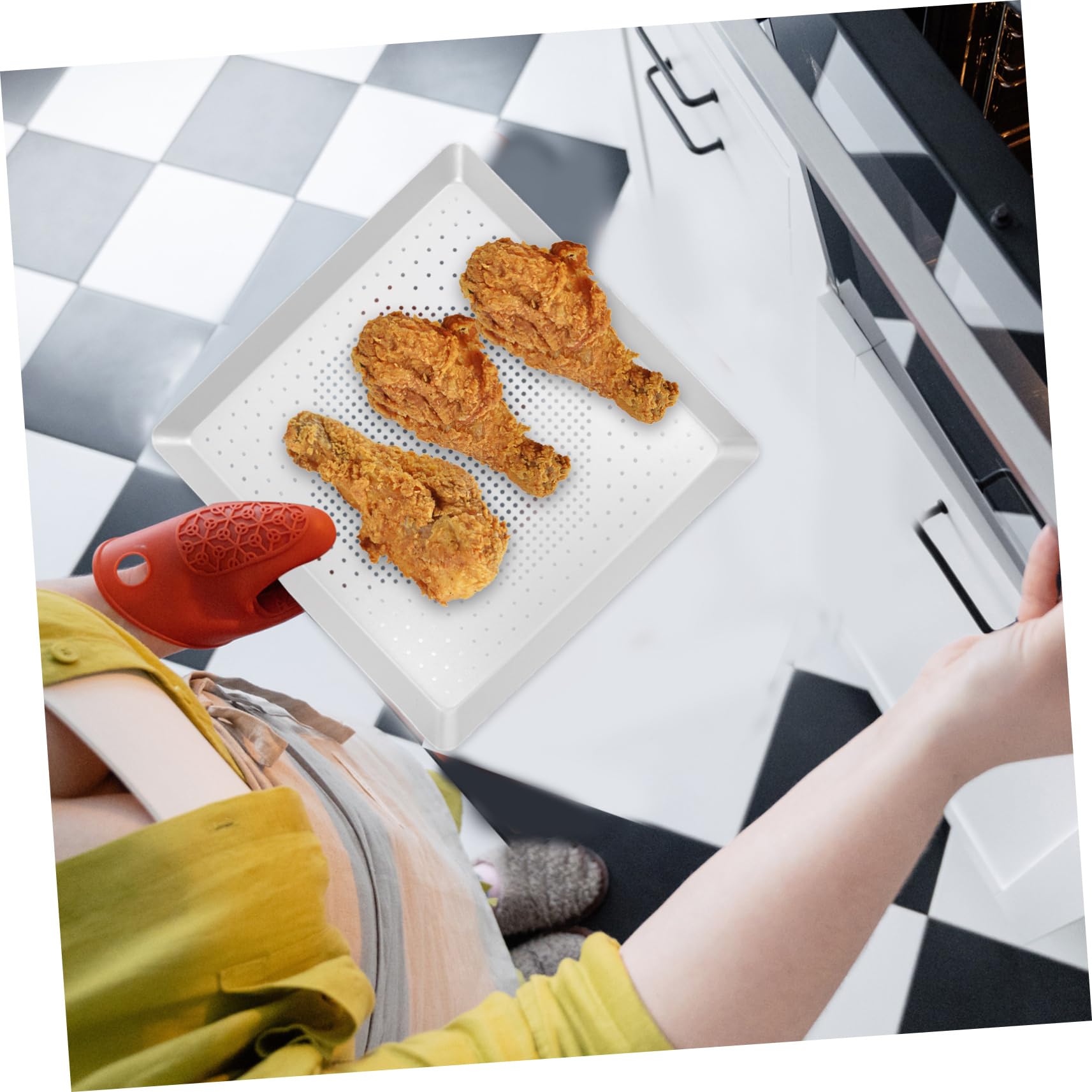 iplusmile Teglia Perforata per Pizza 12 Pollici in Lega di Alluminio Resistente al Calore Distribuzione Uniforme del Calore per Forno e Uso Domestico