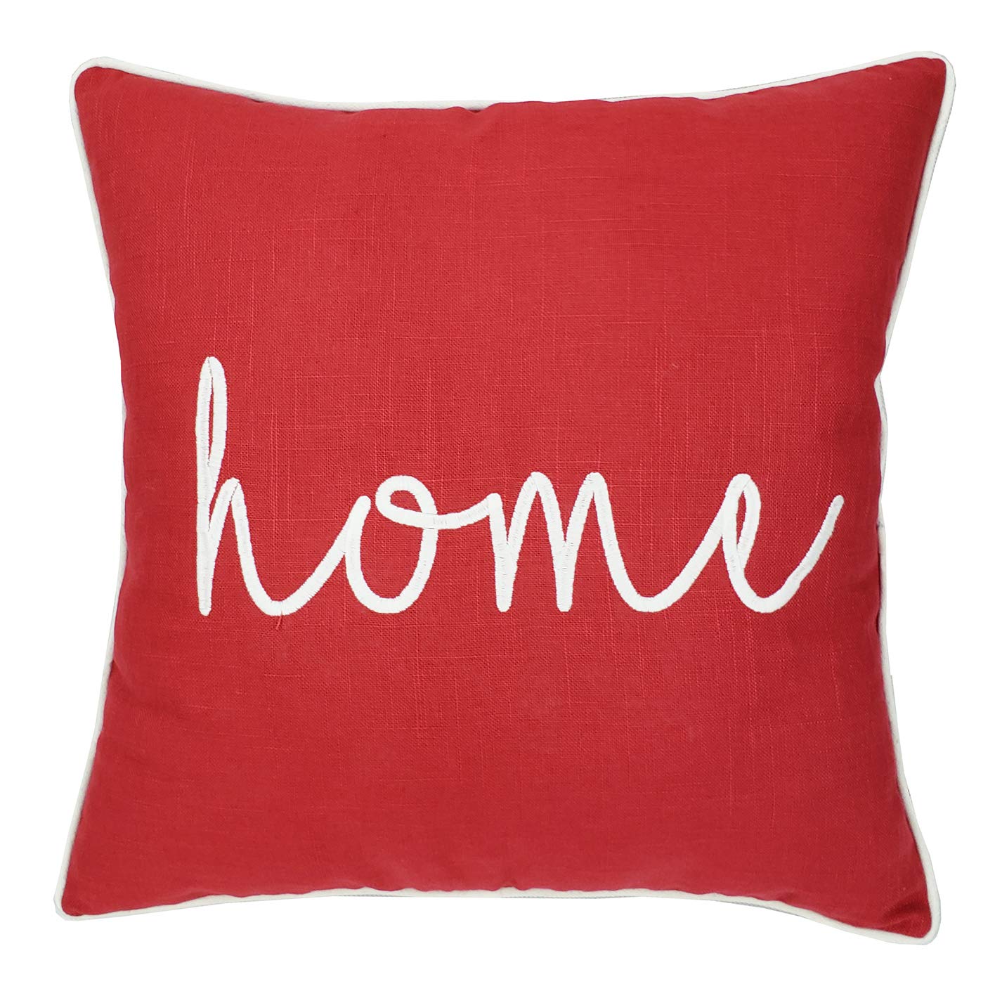 ADecor Pillow Covers Thank You Pillowcase Embroidered Pillow Cover Decorative Pillow Standard Cushion Cover Gift Love Couple Wedding Housewarming P337 (18X18, Home(Red))