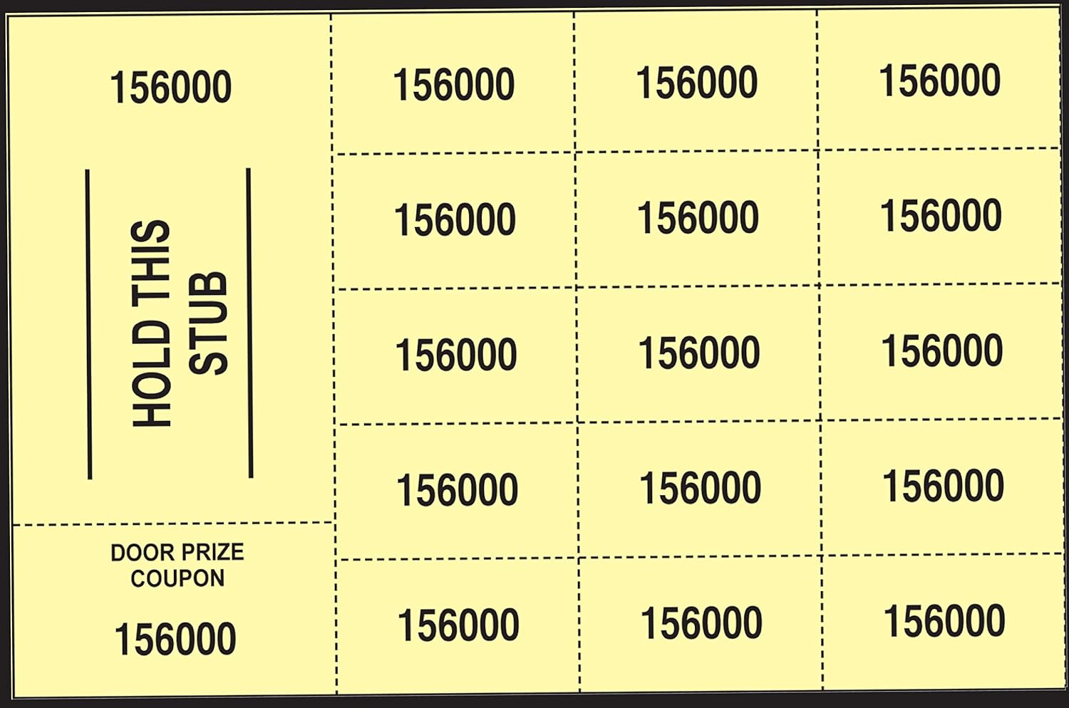 500 Yellow Chinese Tickets - "Hold This Stub" OR "Buyer's Name, Email & Phone" - Choose: 25, 20, 15, 10 or 5 Bid Numbers per Sheet (25 Bid Numbers per Sheet, Stub w/ "Buyer's Name, Phone & Email")