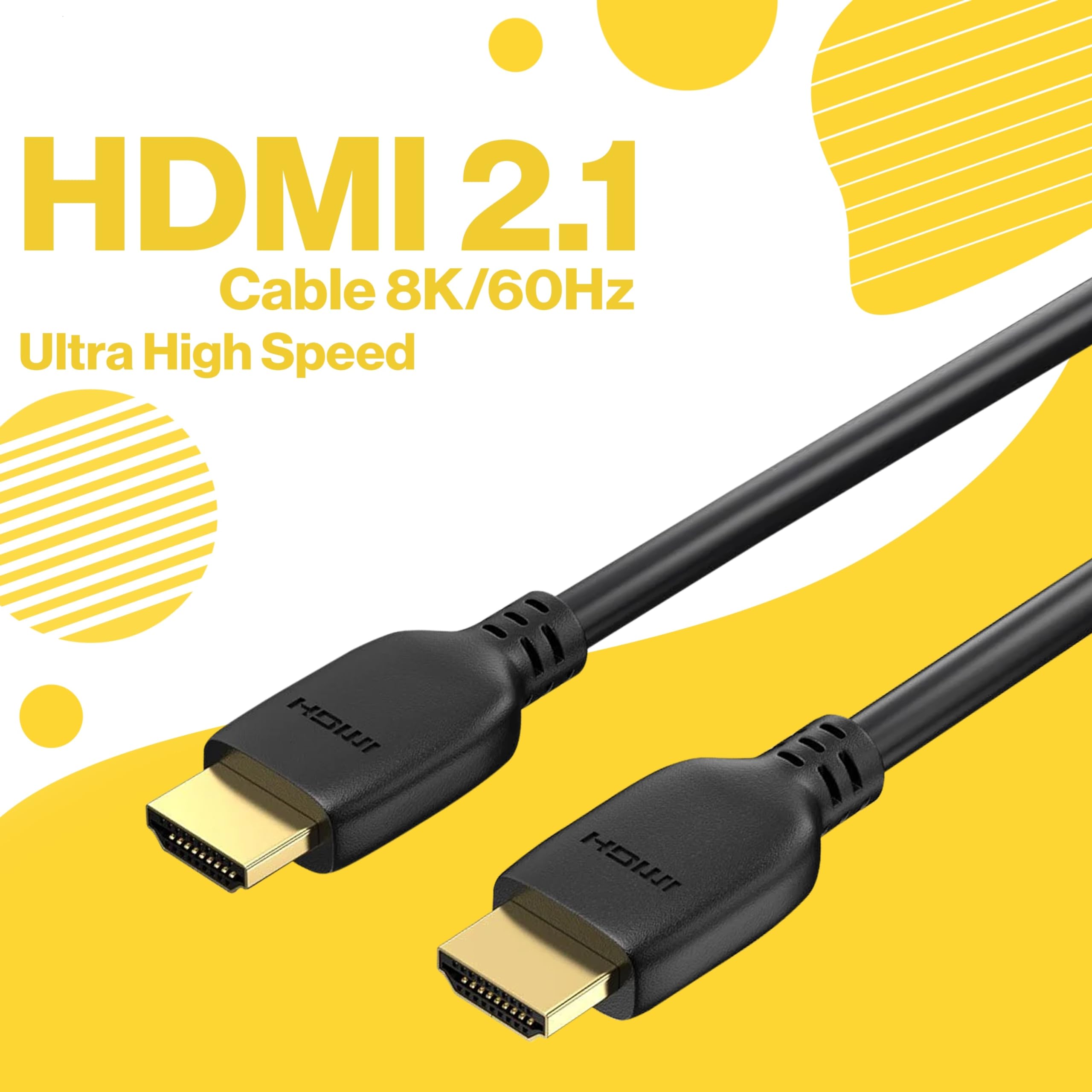BRENDAZ Paquete de 10 cables HDMI 2.1 8K, cable HDMI de ultra alta velocidad de 48 Gbps, soporta 8K a 60Hz y 4K a 120Hz, compatible con PS5, PS4, Xbox Series X/S, Nintendo Switch, GPU AMD Radeon, 10