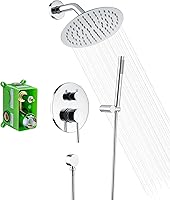 Vista 13 de SUMERAIN Sistema de ducha con caño para bañera y ducha de mano, conjunto de ducha de lluvia de latón para bañera con cabezal de ducha de 8 pulgadas