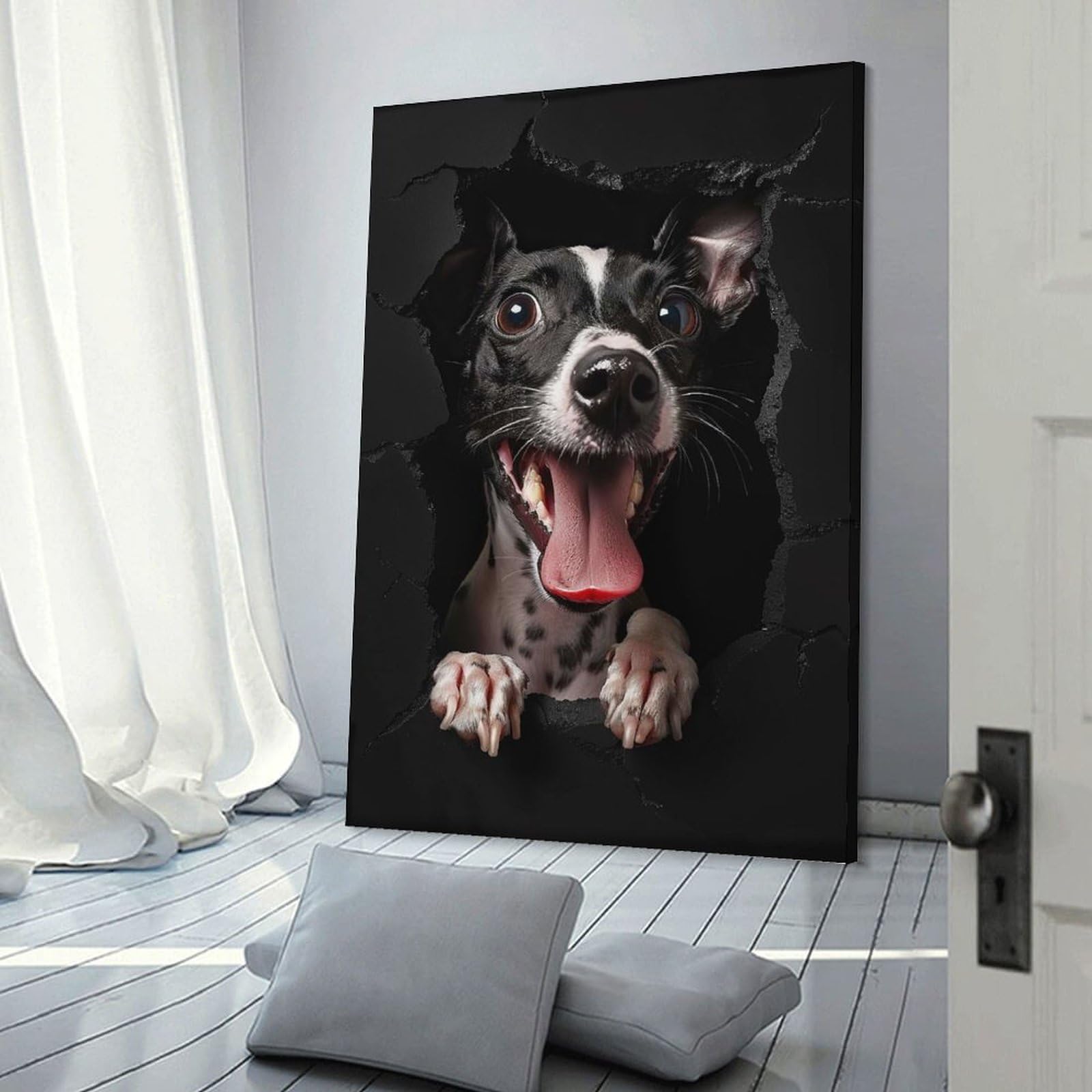 Junmoney Italian Greyhound Wall Picture Print 24x36inch(60x90cm), for Home Office, Desk Area Or Studio, Home Office Artwork with Decorative Appeal