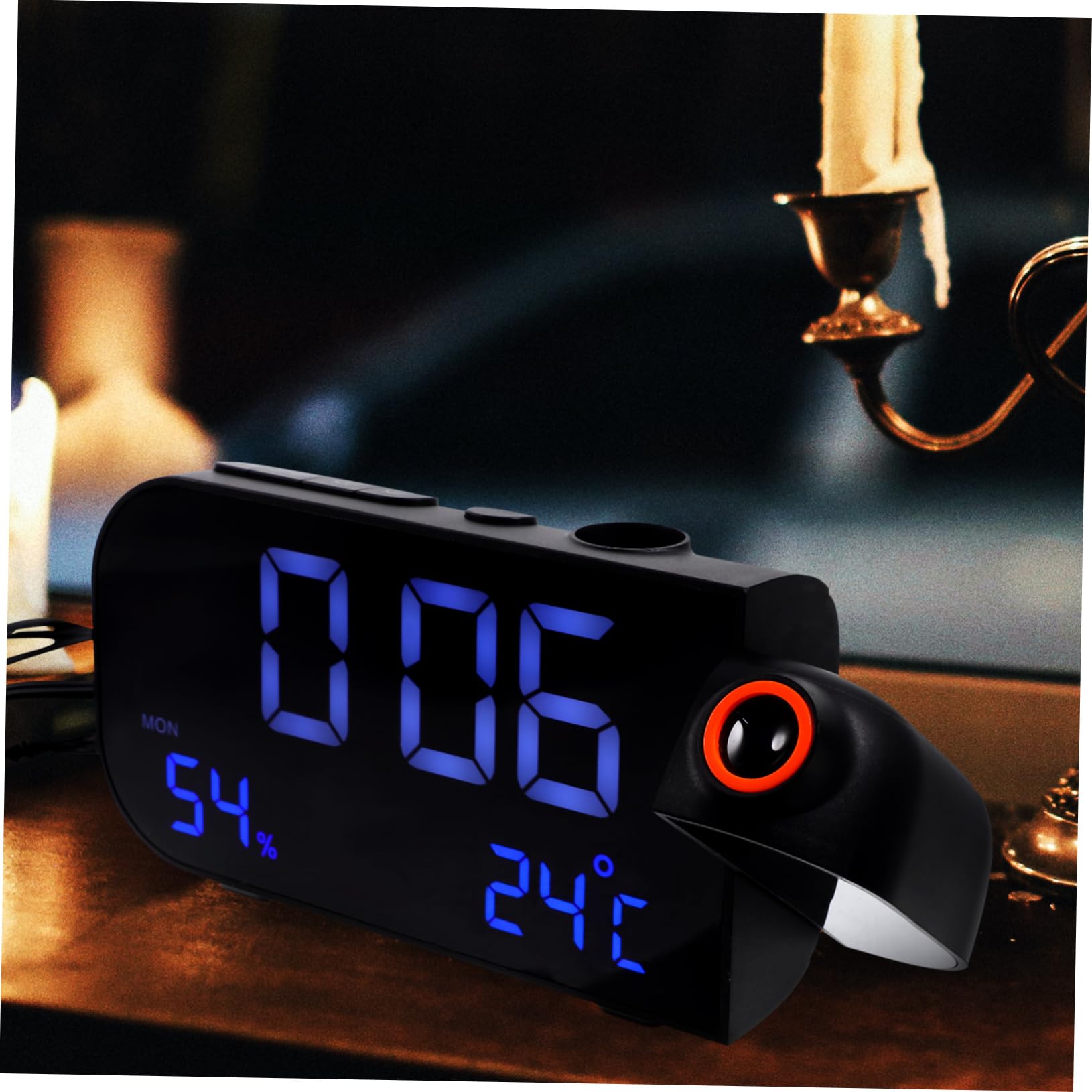 Cabilock Projektionsuhr Mit Led-Bildschirm Tisch-radiowecker Elektronische Uhr Für Schlafzimmer Küche Schwarz Multifunktionsuhr Mit Ferneinstellung Für Büro Und Wohnzimmer
