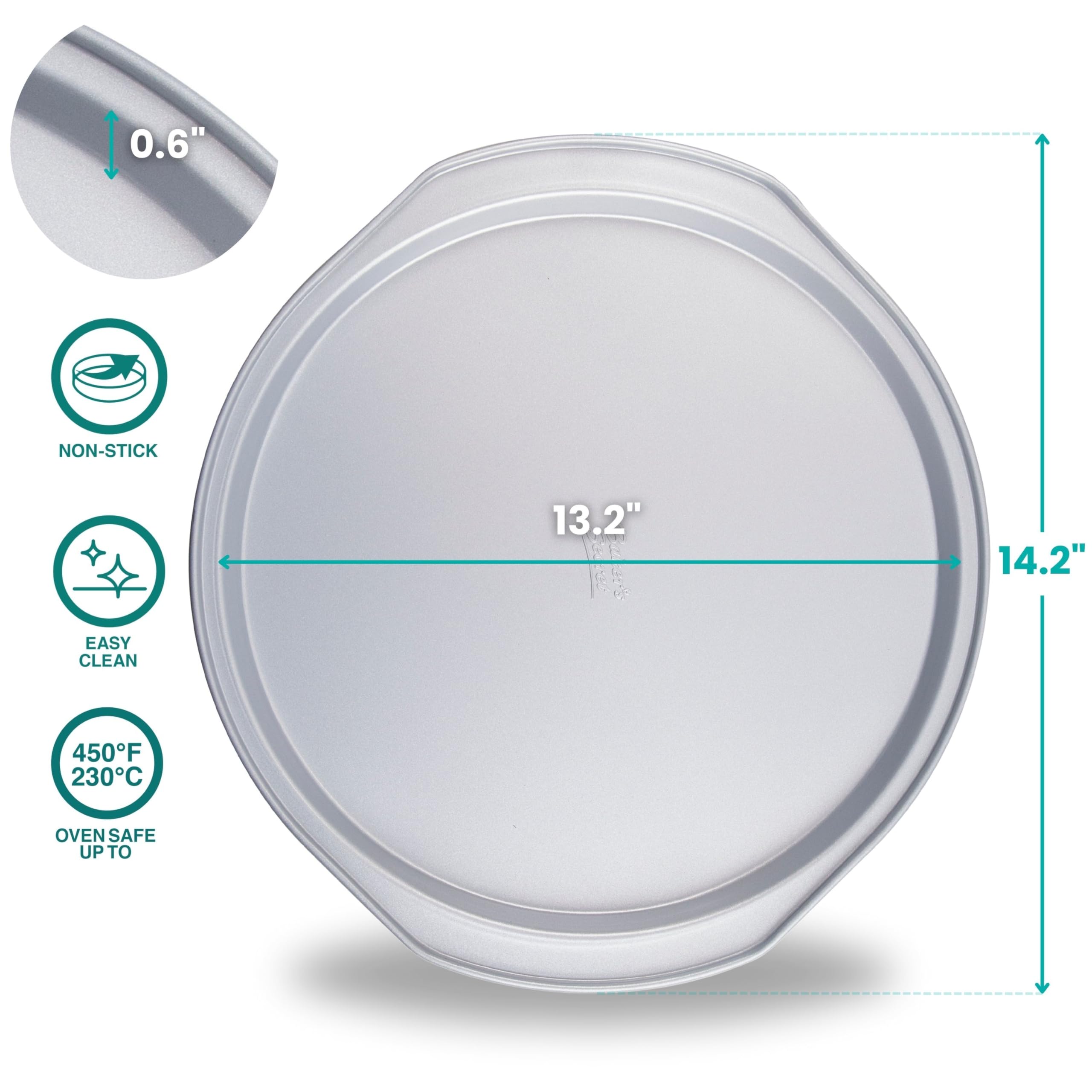Baker's Secret Antihaft-Pizza-Pfanne für den Ofen, 35.6 cm, aluminierter Stahl, Antihaftbeschichtung für einfaches Herausnehmen, spülmaschinenfestes Backzubehör – hervorragende Kollektion