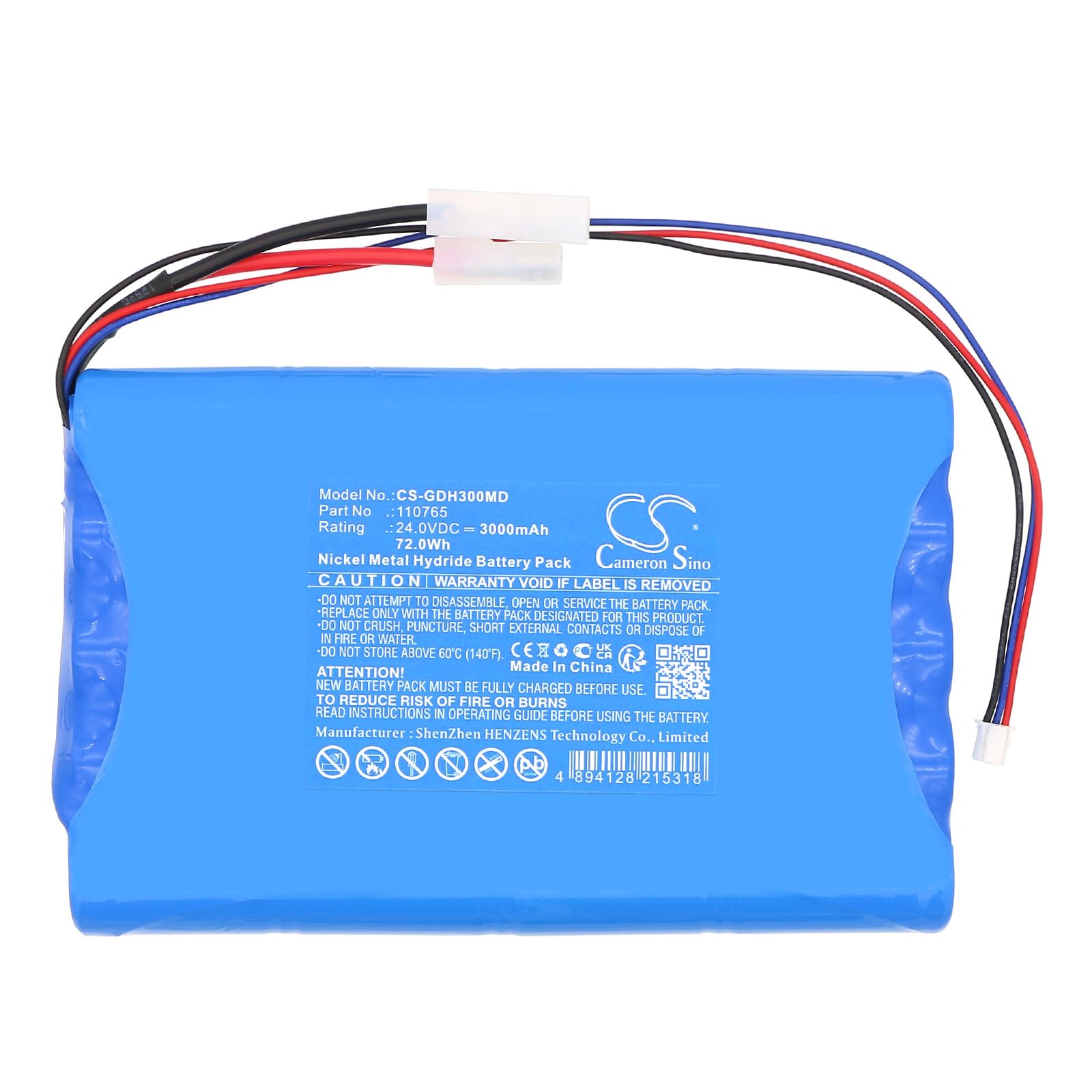 TECHTEK Batteria 3000mAh compatibile con [Guldmann] GH3 Ceiling Lift, GH3+ Ceiling Lift sostituisce 110765, 550182, B11908