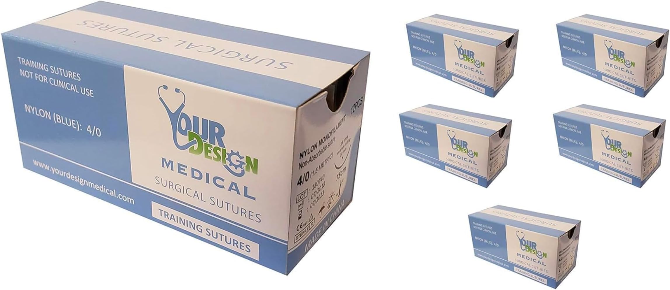 72 Piece Suture Thread with Needle (Pkg. of 72) - for Practicing Suturing Doctors, Medical Students, Veterinarians, and Nurses