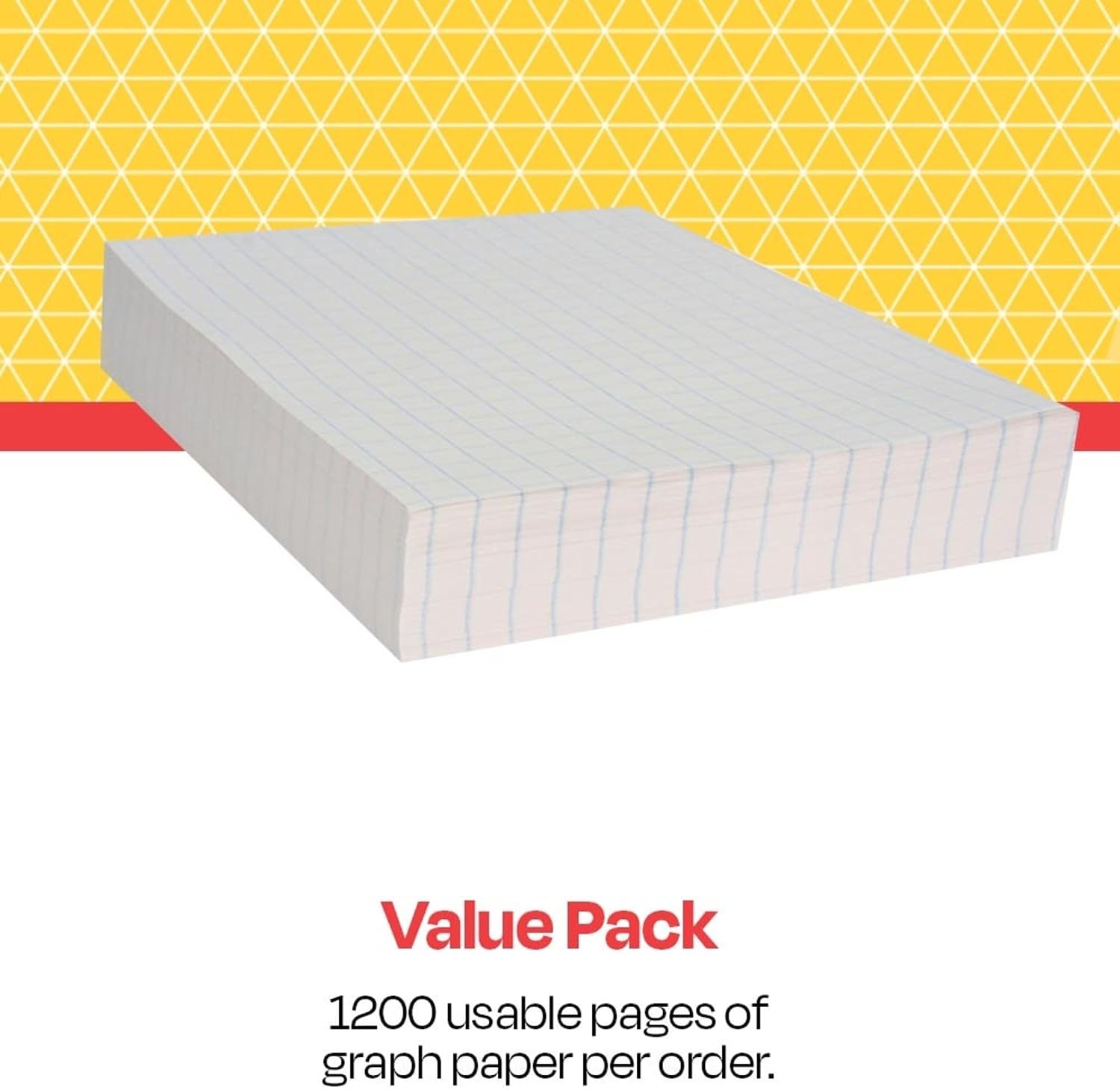 School Smart Graph Paper Pad, 8-1/2 x 11 Inches, 1/2 Inch Ruling, 50 Sheets, Pack of 12 Pads image 4