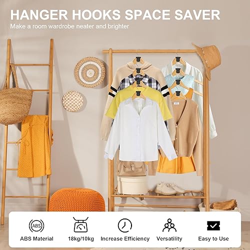Miniatura 3 de 40 ganchos triangulares para colgar, ganchos de conector para colgar ropa que crean hasta 5 veces más espacio en el armario, hangar laminado