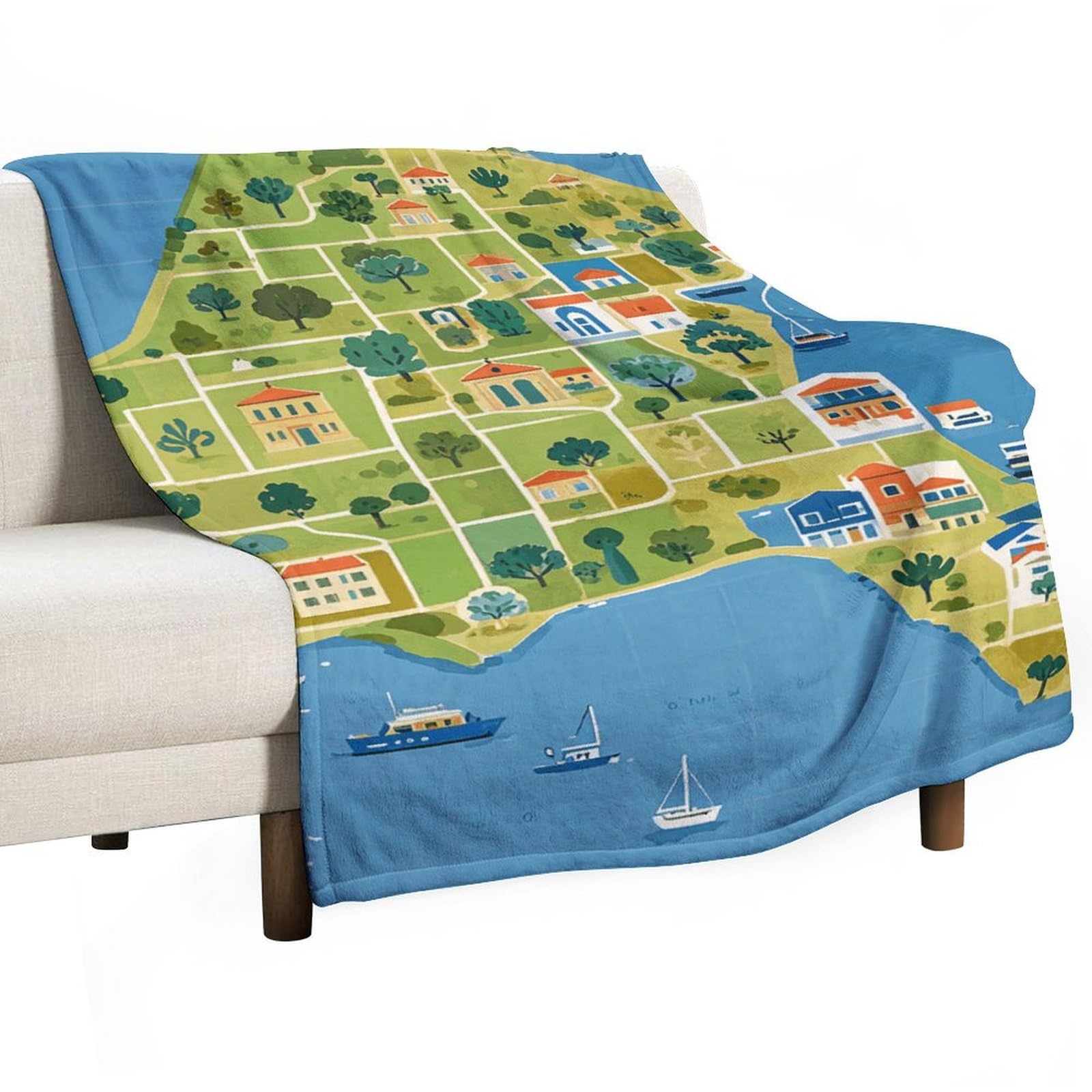 Couverture Grèce flanelle pour vos soirées cocooning et pique-niques