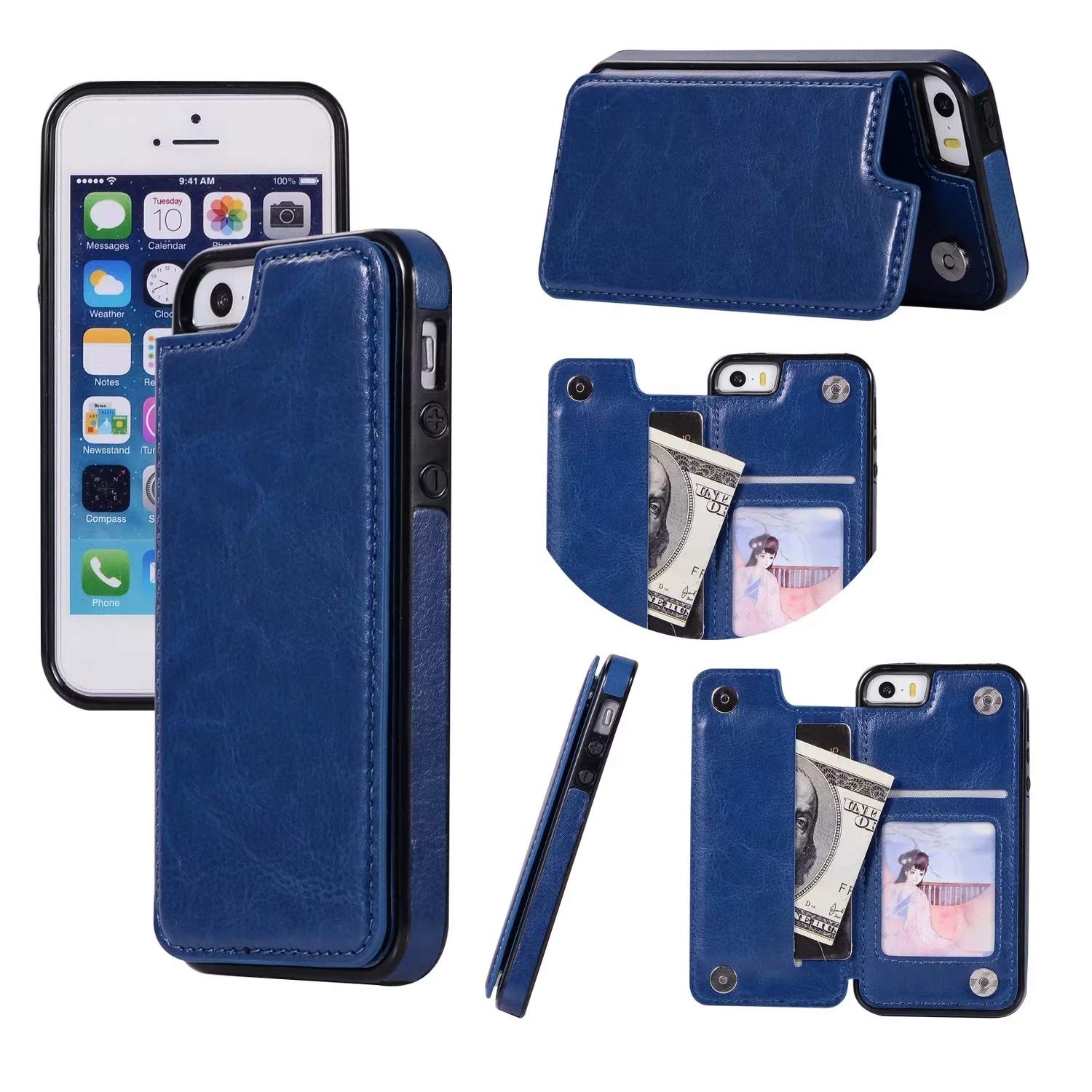 iPhone ケース　(7,8) 天然皮革　ウォレットケース Amazon.co.jp: iphone 5 / 5S/SE ウォレットケース、iphone 5 手帳型
