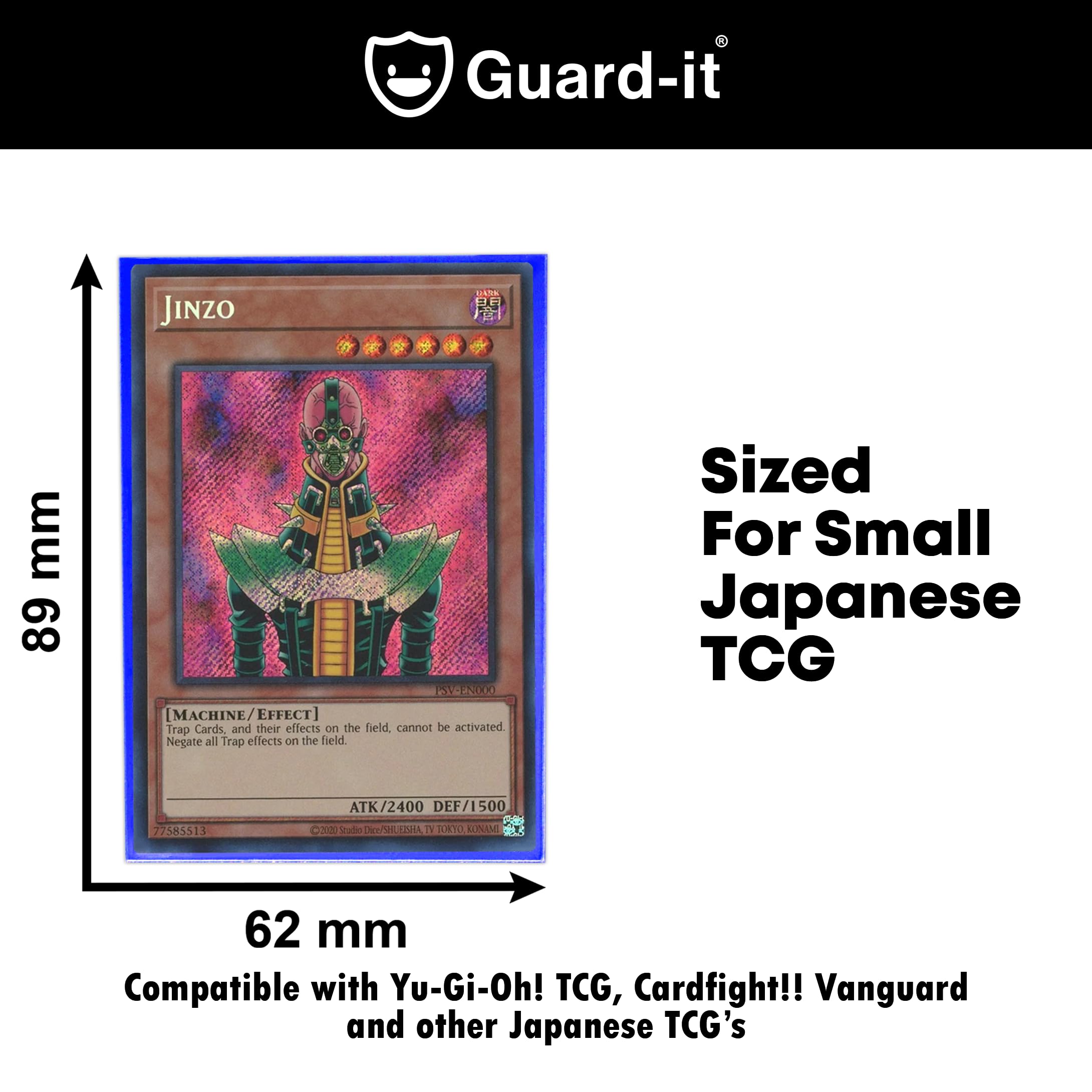 Guard-it - 150 Blue Small Japanese Size Trading Card Sleeves - Premium Deck Protectors for Yu-Gi-Oh, Cardfight!! Vanguard & Photocards - Image 3