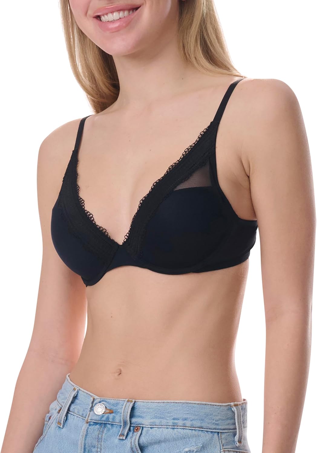 Tommy Hilfiger Womens Half Pad Mesh Bra with Underwire - Image 5