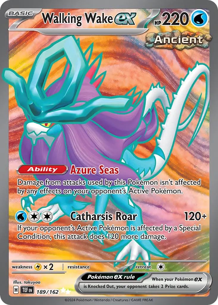 Walking Wake ex 189/162 Ultra Rare Pokemon Card | Temporal Forces Set | Scarlet & Violet Series | Titan Authenticated