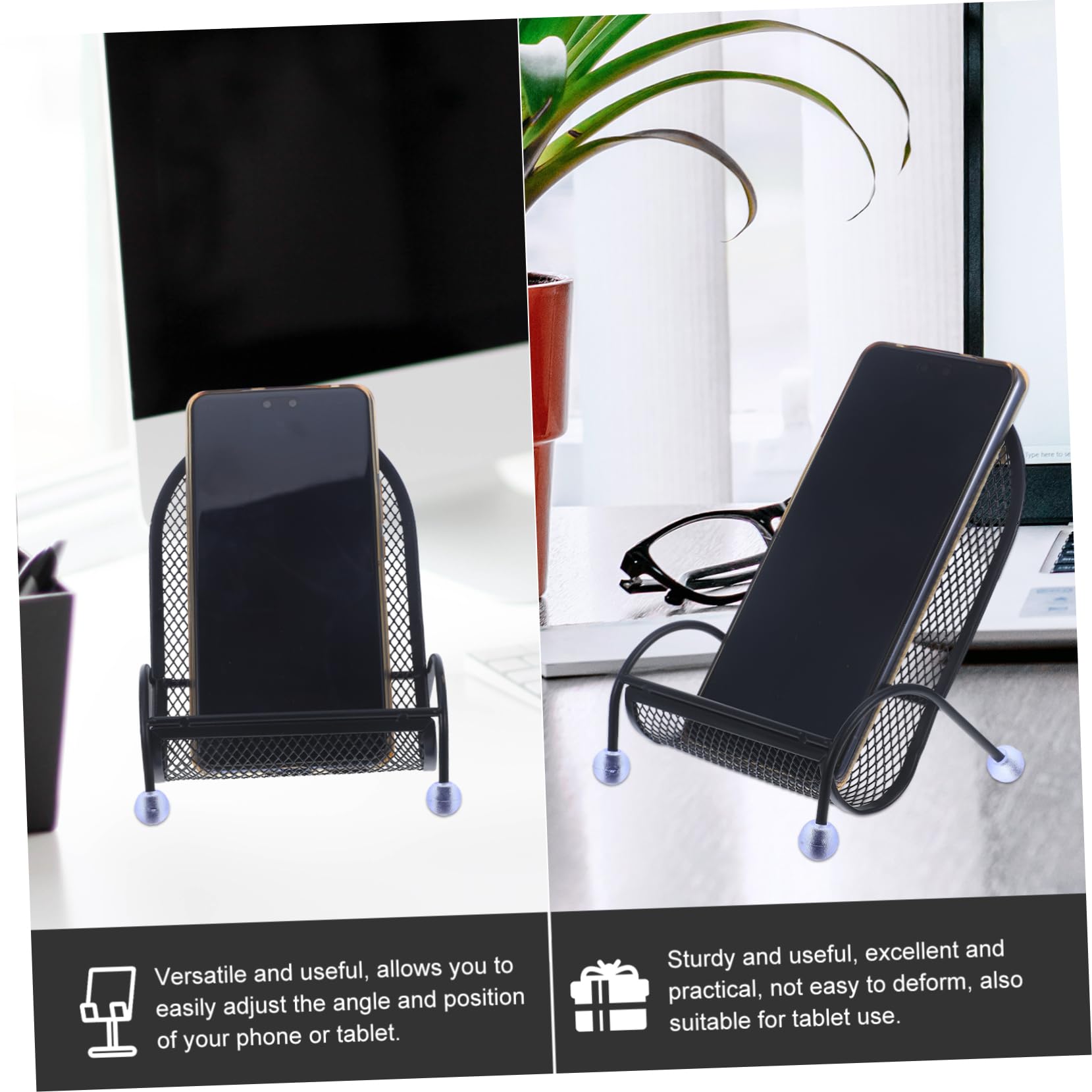 Artibetter 4pezzi Supporto Telefonico Per Scrivania Con Design Forma Di Sedia Supporto Per Biglietti Da Visita e Smartphone Facile Da Usare e Pratico Per Ufficio e Casa