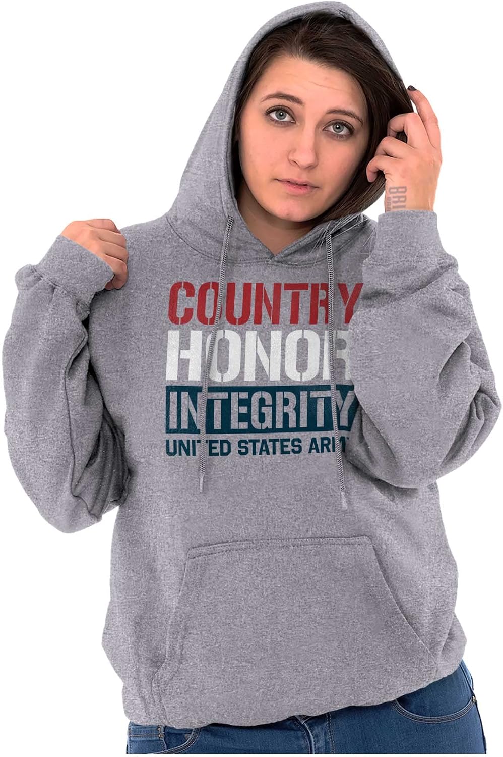 Brisco Brands US Army Patriotic Proud American Hoodie Sweatshirt Women Men