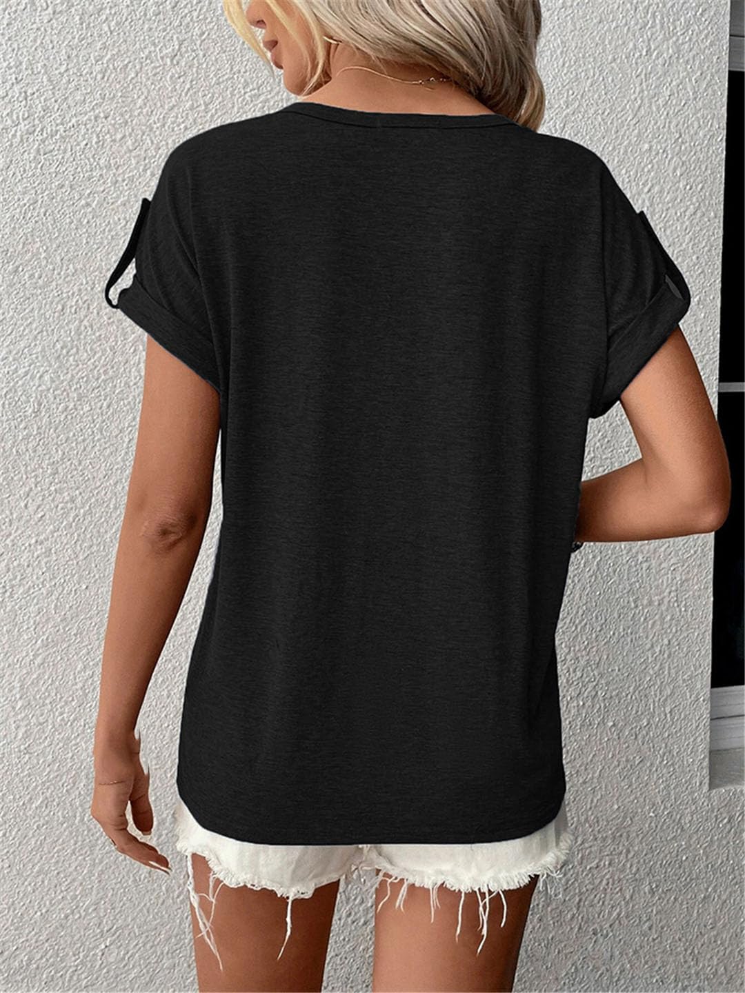 Vogrtcc Magliette Da Donna T-Shirt Casual Oversize A Maniche Corte con Scollo A V