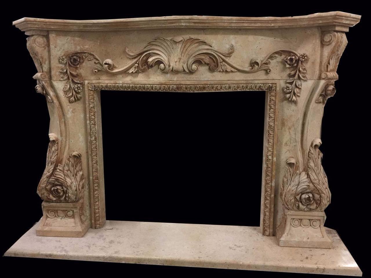 Hand Carved Marble Fireplace Mantel