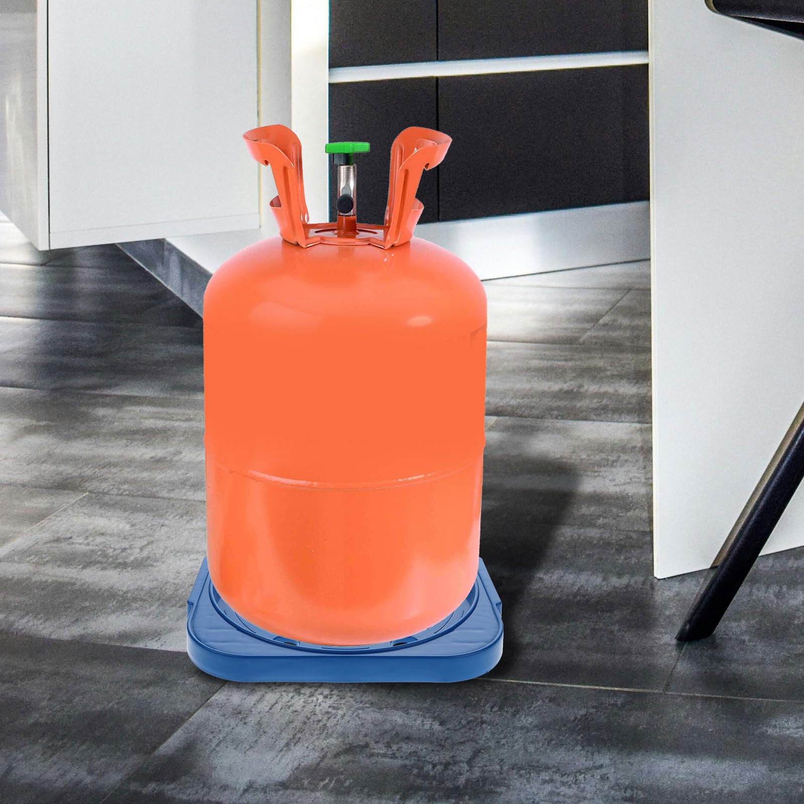 Bewegliche Gasflaschenständer mit Stabiler Tragfähigkeit aus Edelstahl und Pp Gasflasche 11kg Halter und Rollen für Küche und Garten