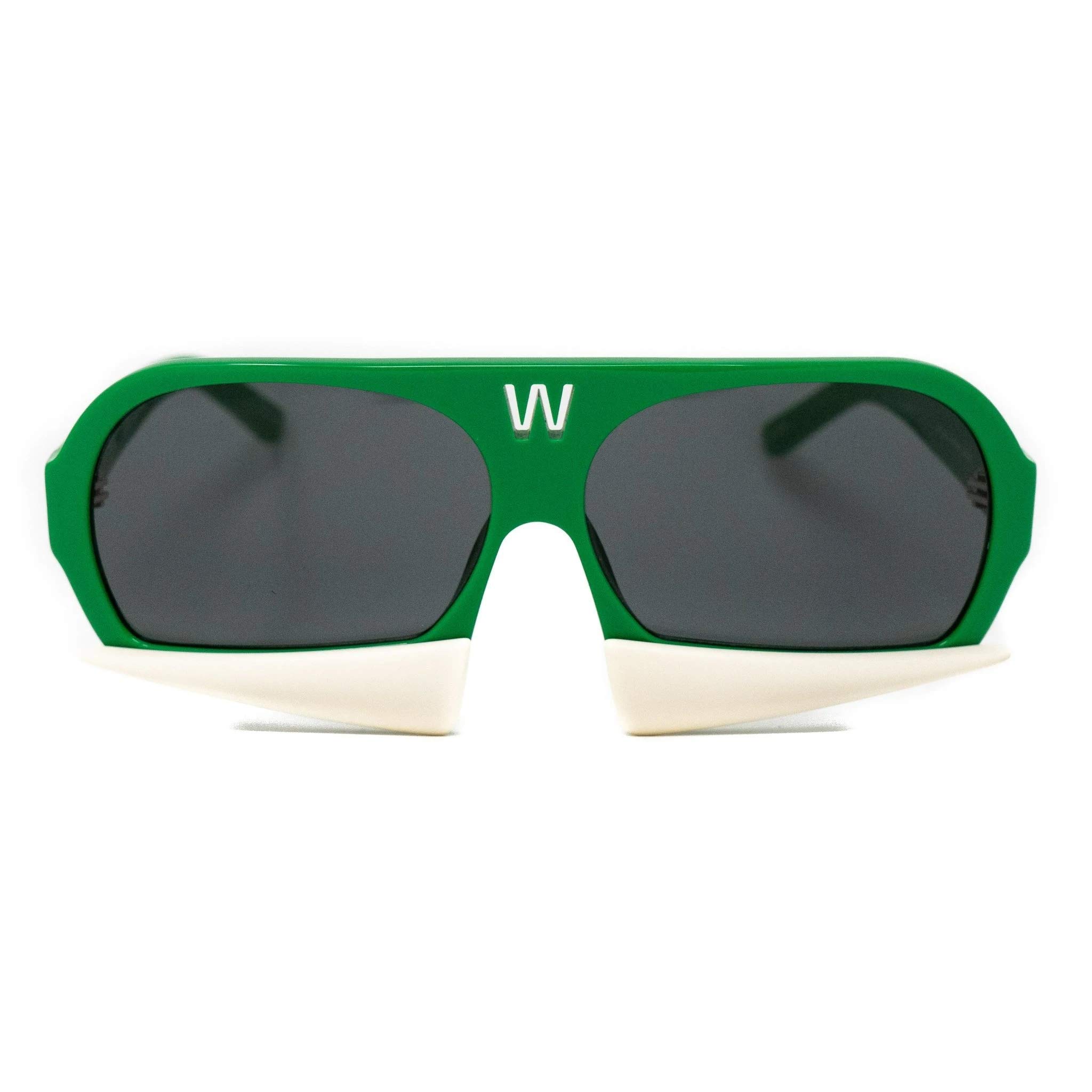Walter Van Beirendonck Sunglasses Special Frame Green/Matt Bone and Grey Lenses - WVB7C2SUN