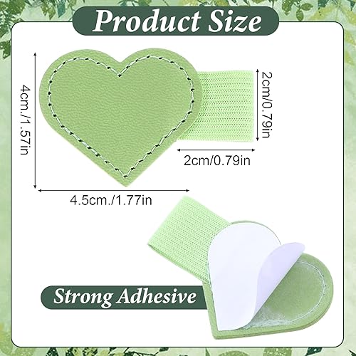 Miniatura 2 de 8 soportes de cuero con forma de corazón para bolígrafo, soportes autoadhesivos para lápices, para cuaderno, lazo elástico para calendarios,