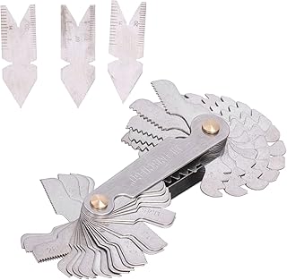 CUEA 52Pcs Thread Pitch Gauge,Stainless Steel Screw Pitch Gauge,60 and 55 Degree Screw Pitch Gauge Measuring Tool,Screw Thread Pitch Cutting Gauge Tool,Screw Gauge,Metric+ Imperial