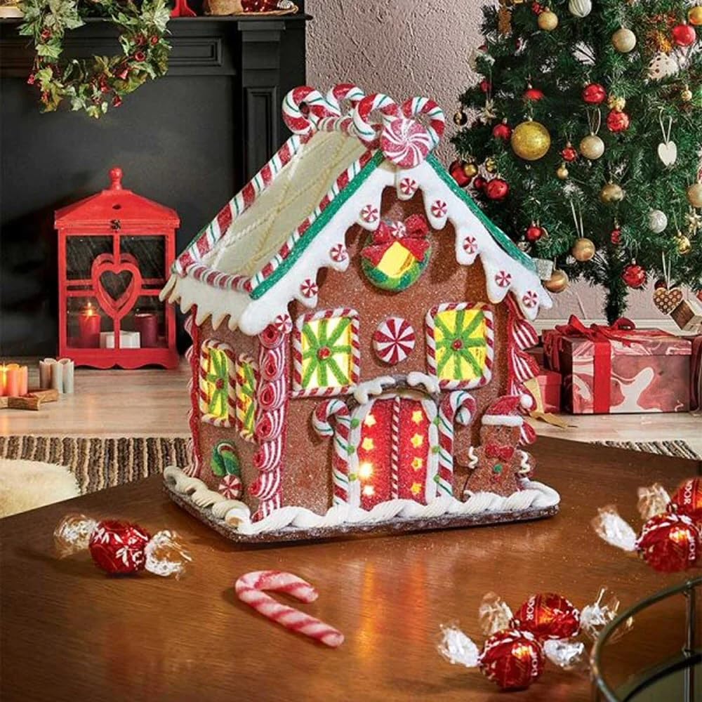 Smart Garden Three Kings 26cm LED Gingerbread Candy Cane Chalet