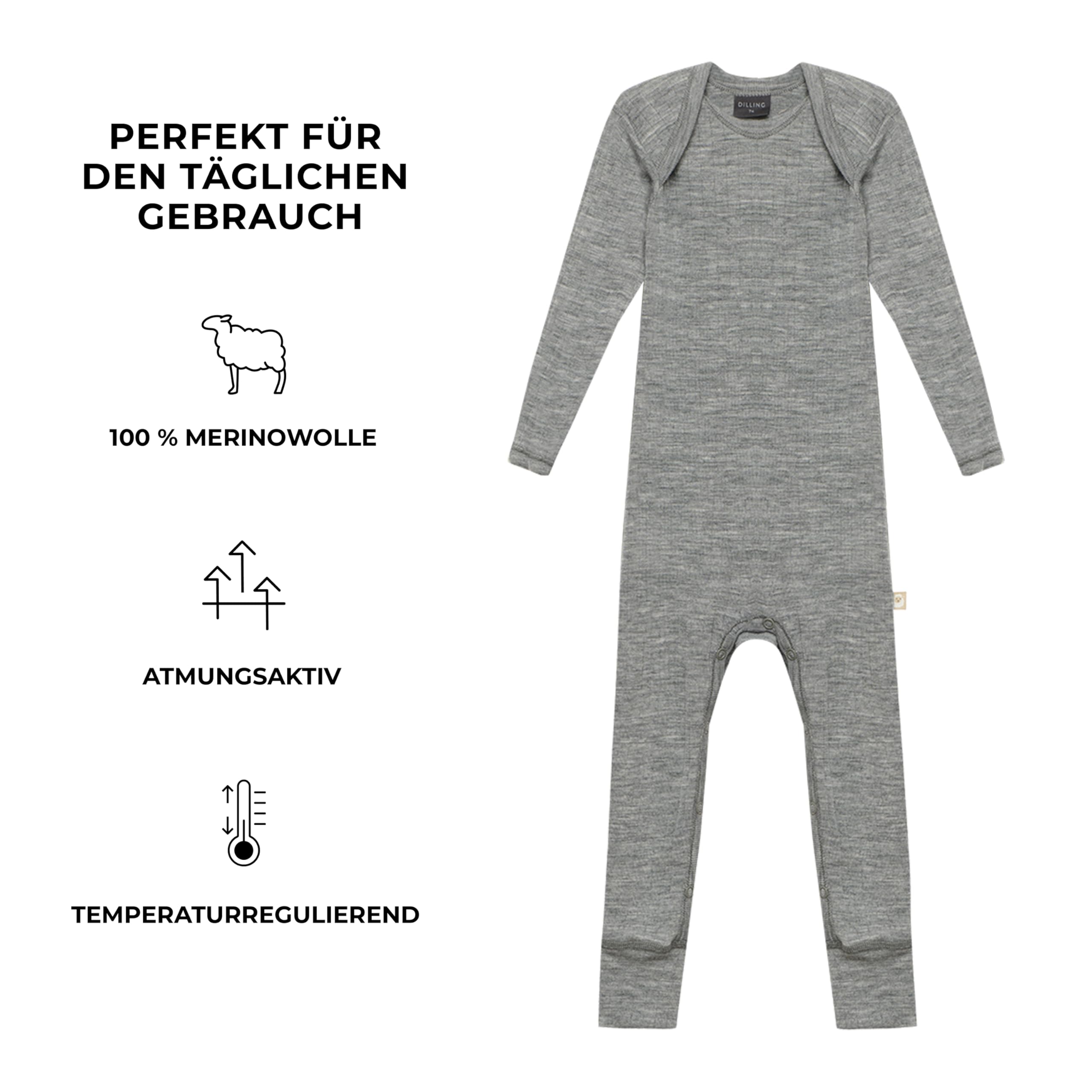 Dilling Baby Body in breitem Ripp aus 100% BIO-Merinowolle