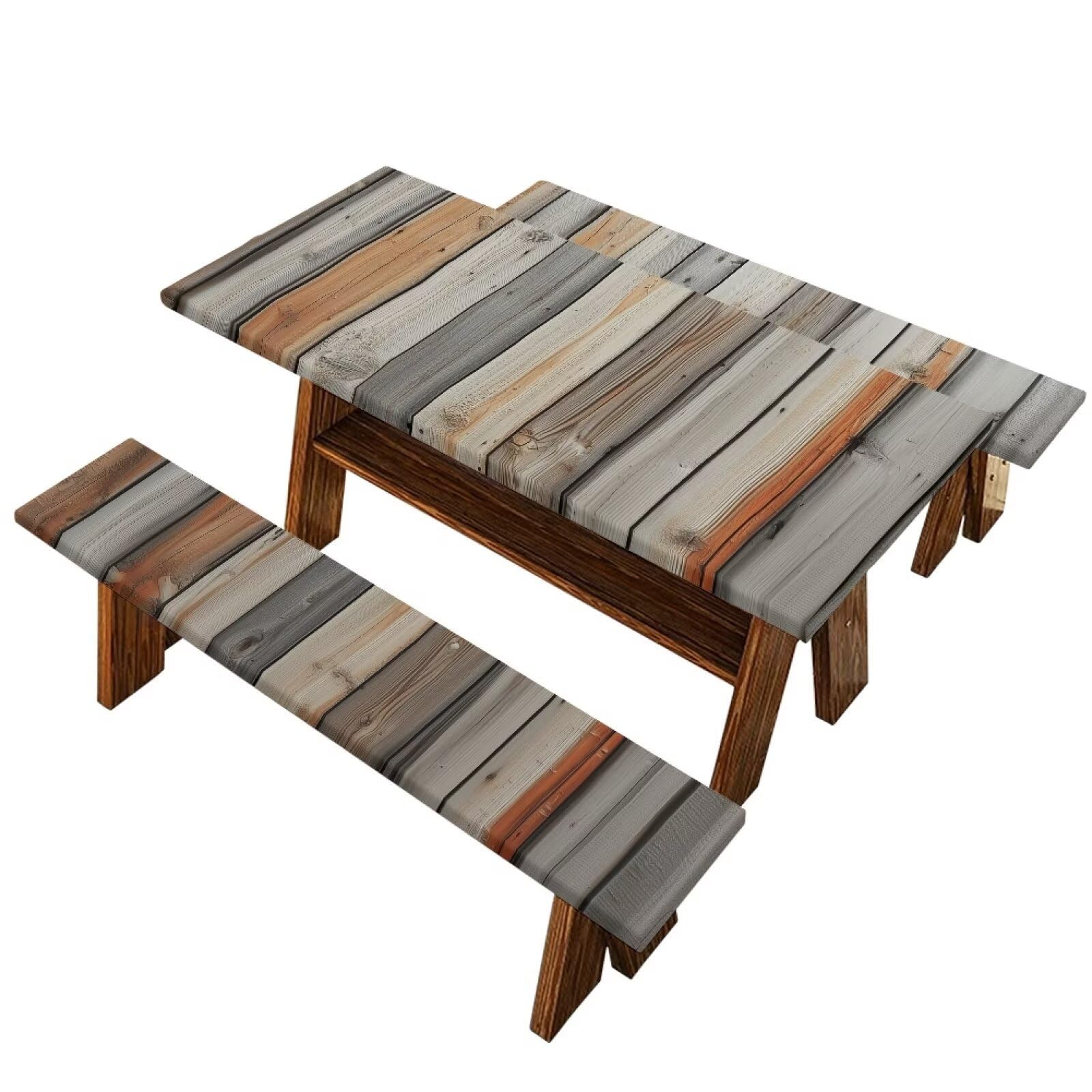 Nappe rectangulaire avec housses de banc pour table de camping