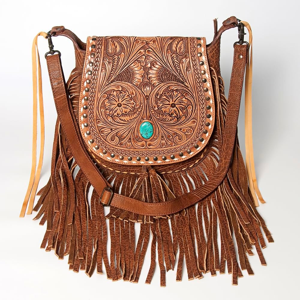 American Darling Messenger Hand Tooled Genuine Leather Western Women Bag Handbag Purse | Crossbody for Cute