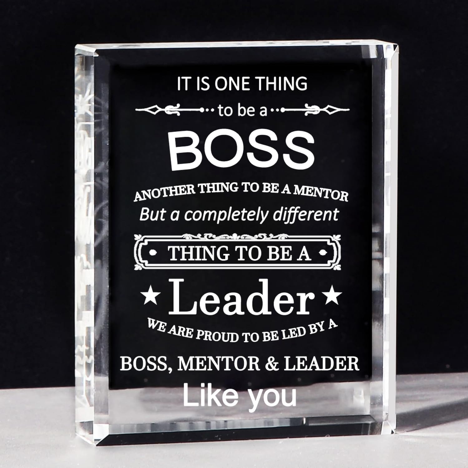 Boss Gifts Crystal Keepsakes Home & Kitchen