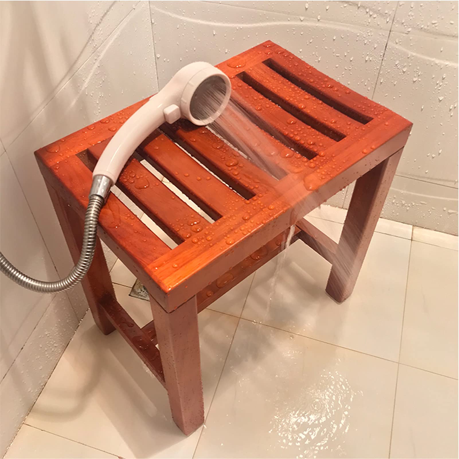 Siège de douche pour personnes âgées antidérapant en bois