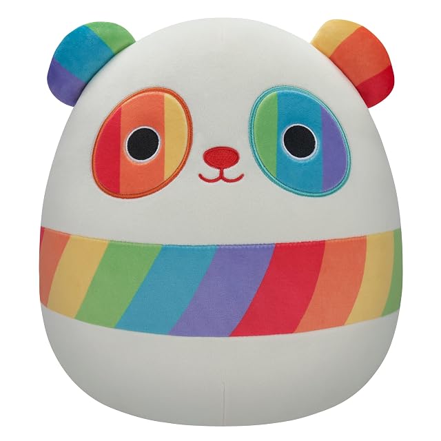 Squishmallows Peluche oficial de Kelly de Sarakee Pride Rainbow Panda de tamaño mediano