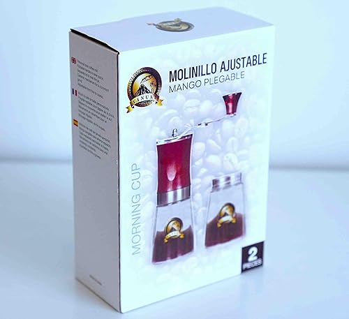 Miniatura 2 de Molinillo de café manual, de acero inoxidable, rebabas cónicas de cerámica, molinillo portátil para café por goteo, café frío, expreso, prensa