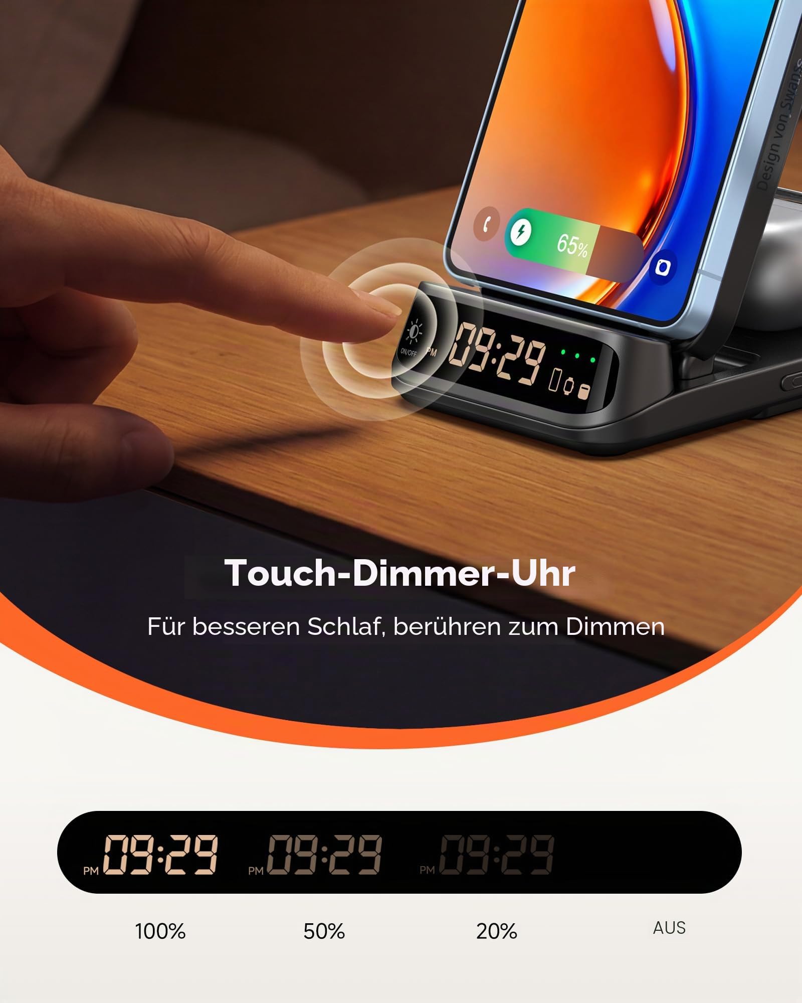 SwanScout Induktive Ladestation für Samsung Galaxy S26 Ultra/S26+/S26/S25/S24/S23/S22/S21, für Galaxy Watch Ultra/8/8 Classic/Ultra/7/6/5/4, für Galaxy Buds4 Pro, SwanScout 708S (Ohne Adapter) | für Galaxy S26 Ultra/S26+/S25/S24/S23/S22/S21, Galaxy Watch