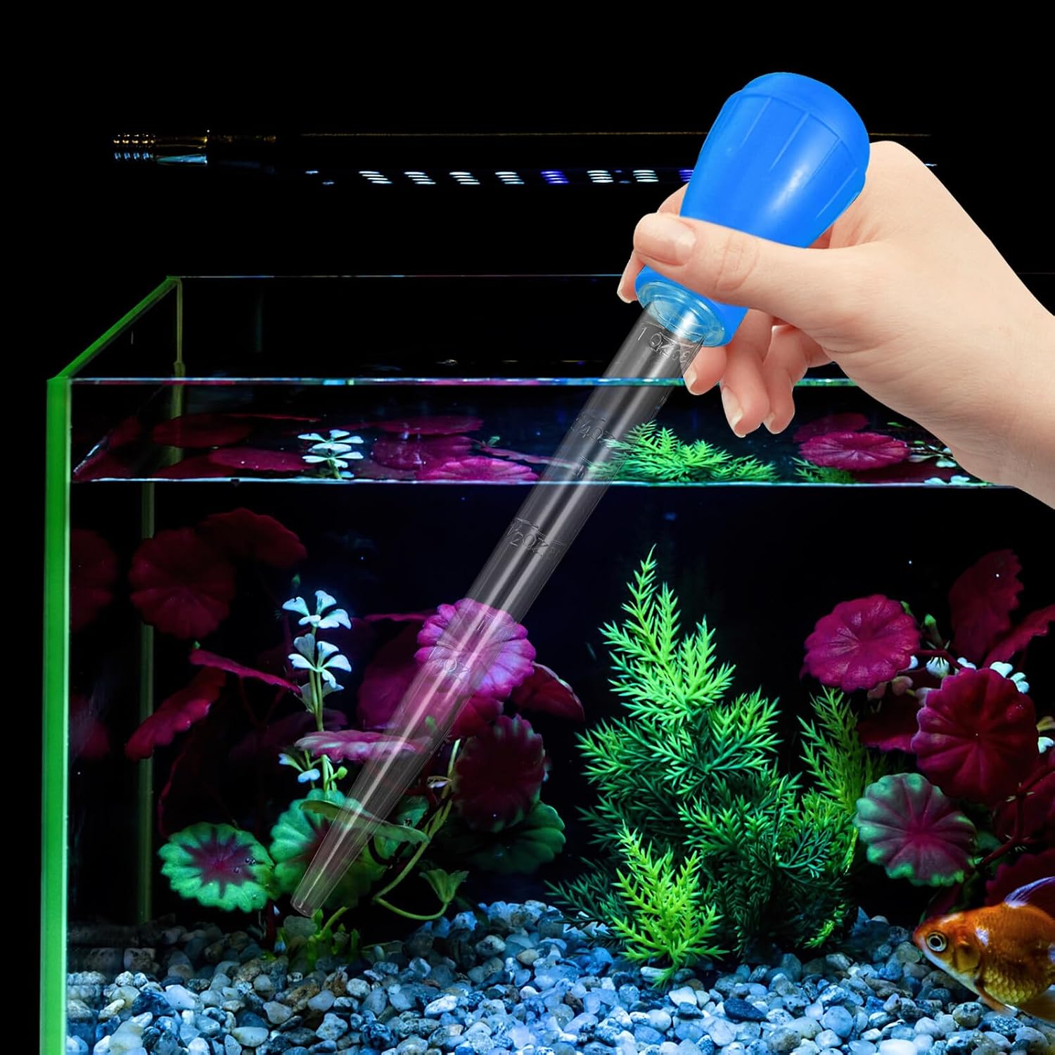 2 pcs Aquarium Siphon Pump Cleaner with Extension Tubes Easy-Operate Fish Tank Water Changer for Gravel and Turtle Tanks Scratch-Resistant Aquarium Supplies