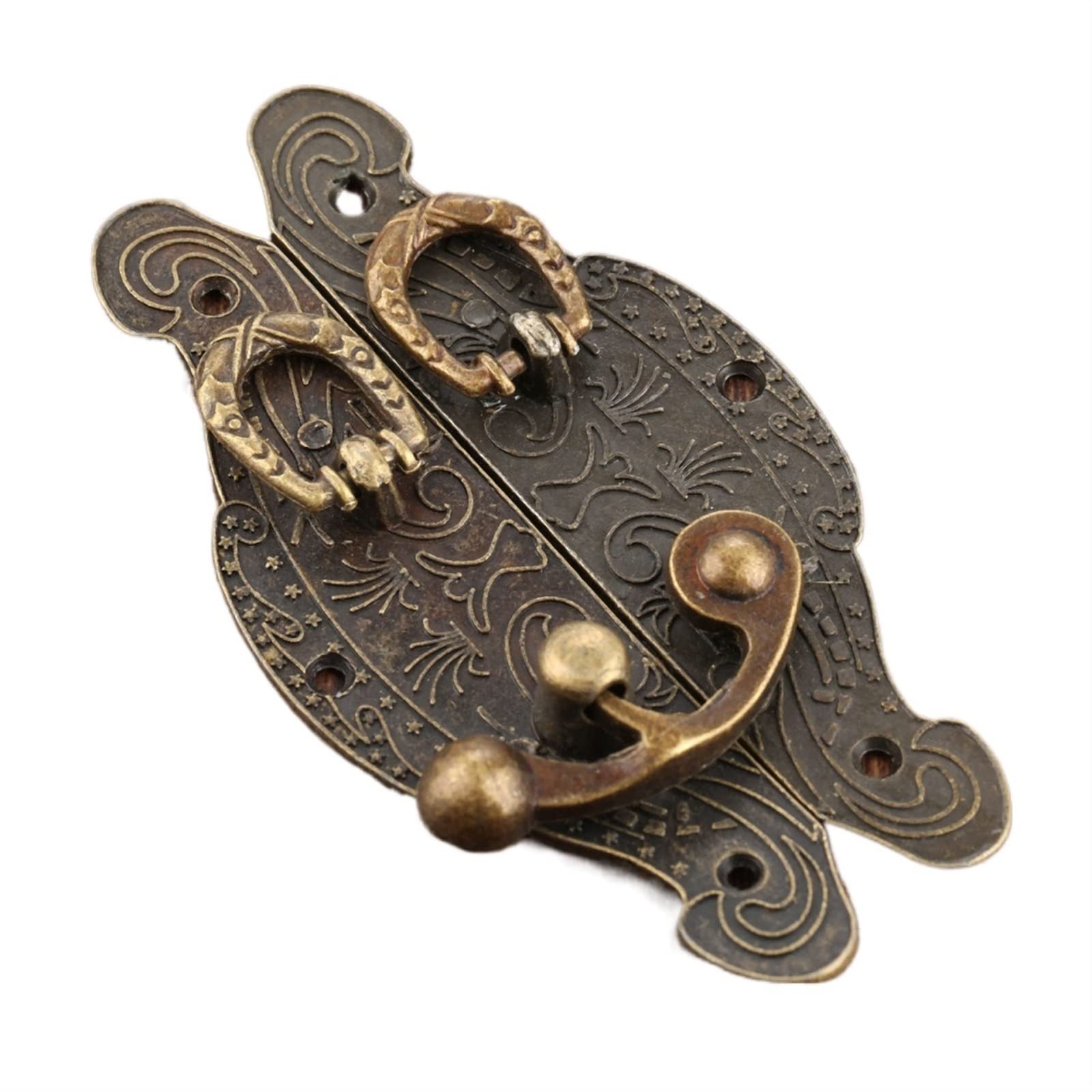 Nvsfzgiyg Bronze Box Latch Hasp Wooden Gift Toggle Lock Alloy Buckle Hook Furniture Hardware Zinc