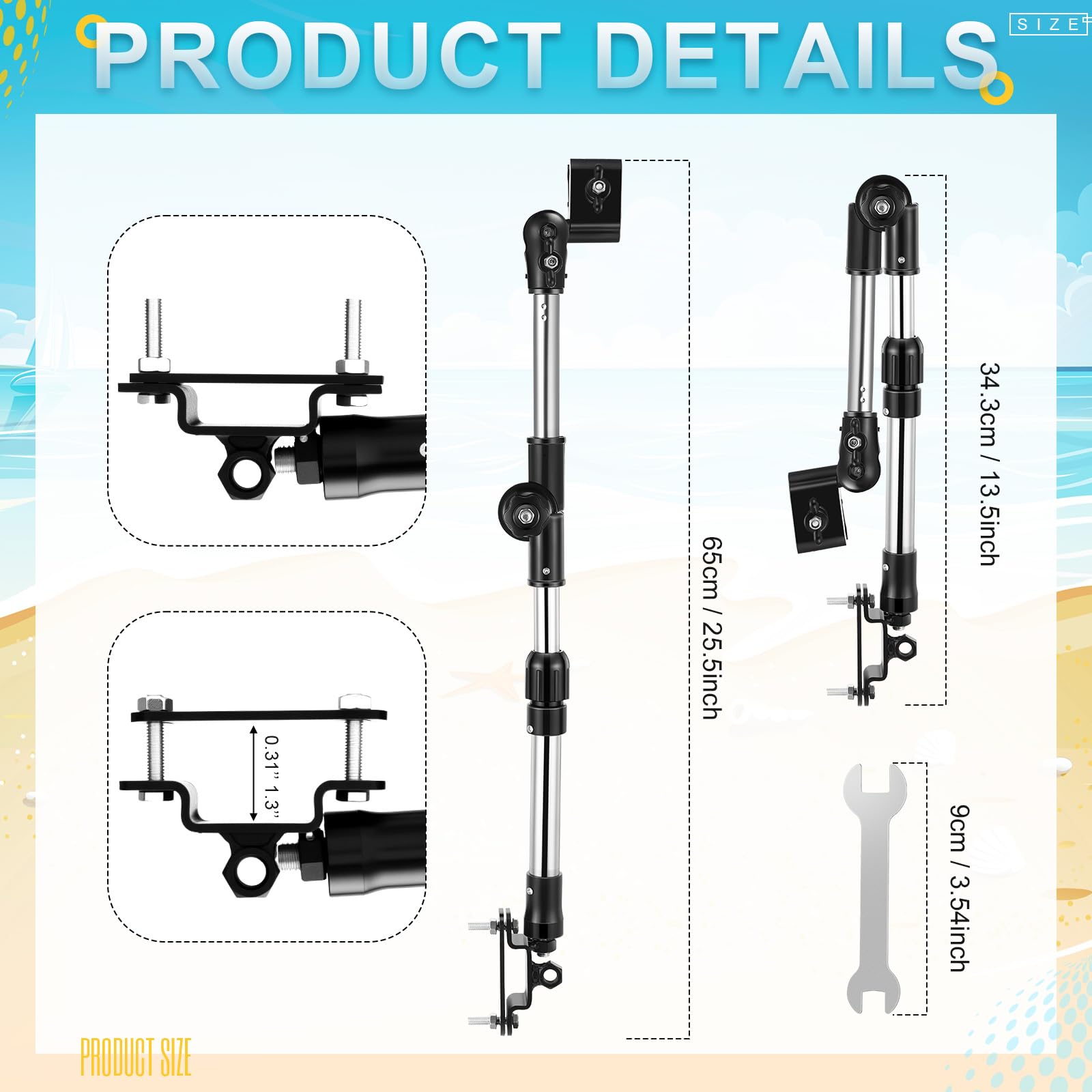 MorningRo Juego de 2 abrazaderas universales ajustables para paraguas de golf, soporte para paraguas para lluvia, apertura y cierre manual, para silla de playa, carrito de golf, cochecito