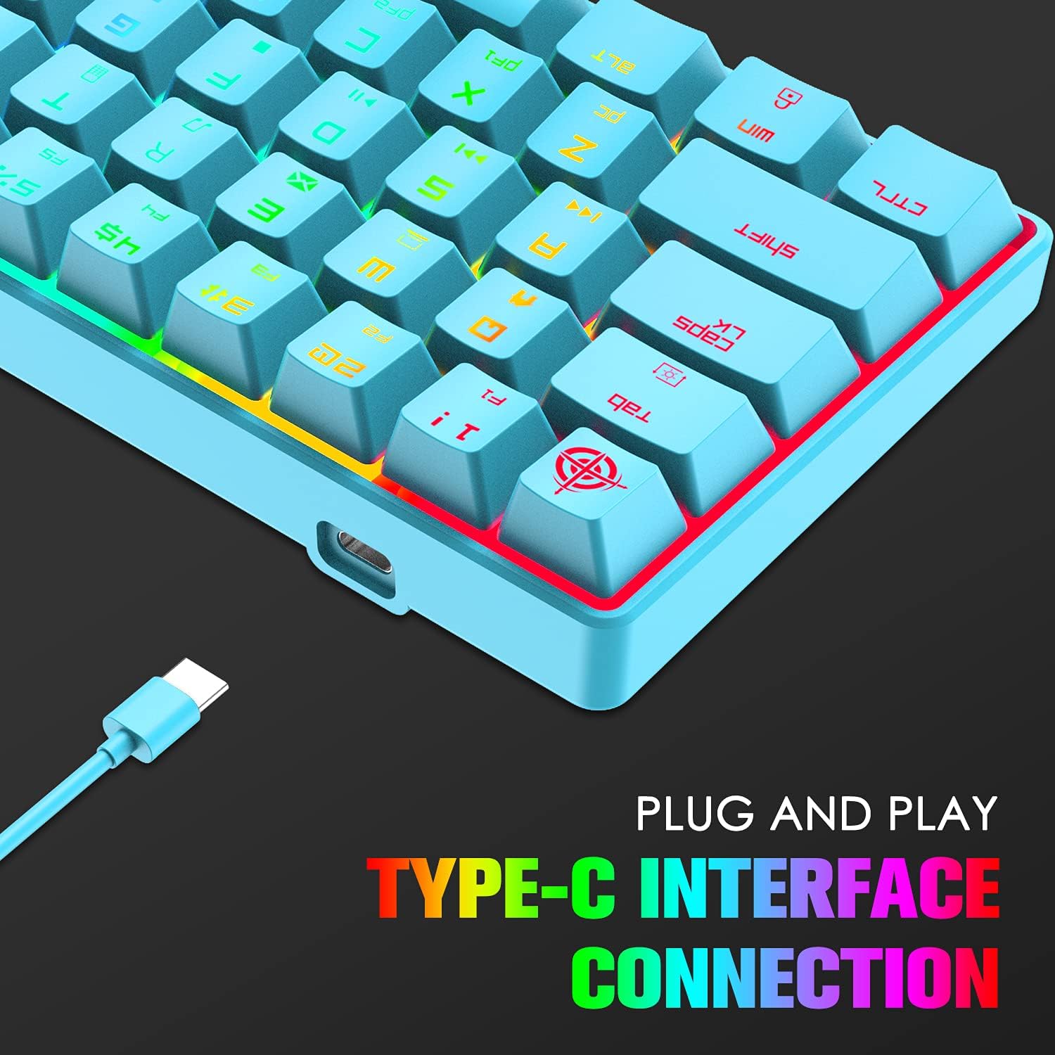 USB Type-C connection on the keyboard