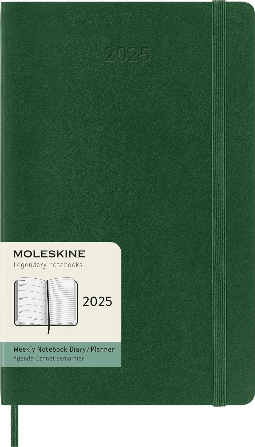 Moleskine Classic 12 Month 2025 Weekly Planner, Soft Cover, Large (5"x8.25"), Myrtl