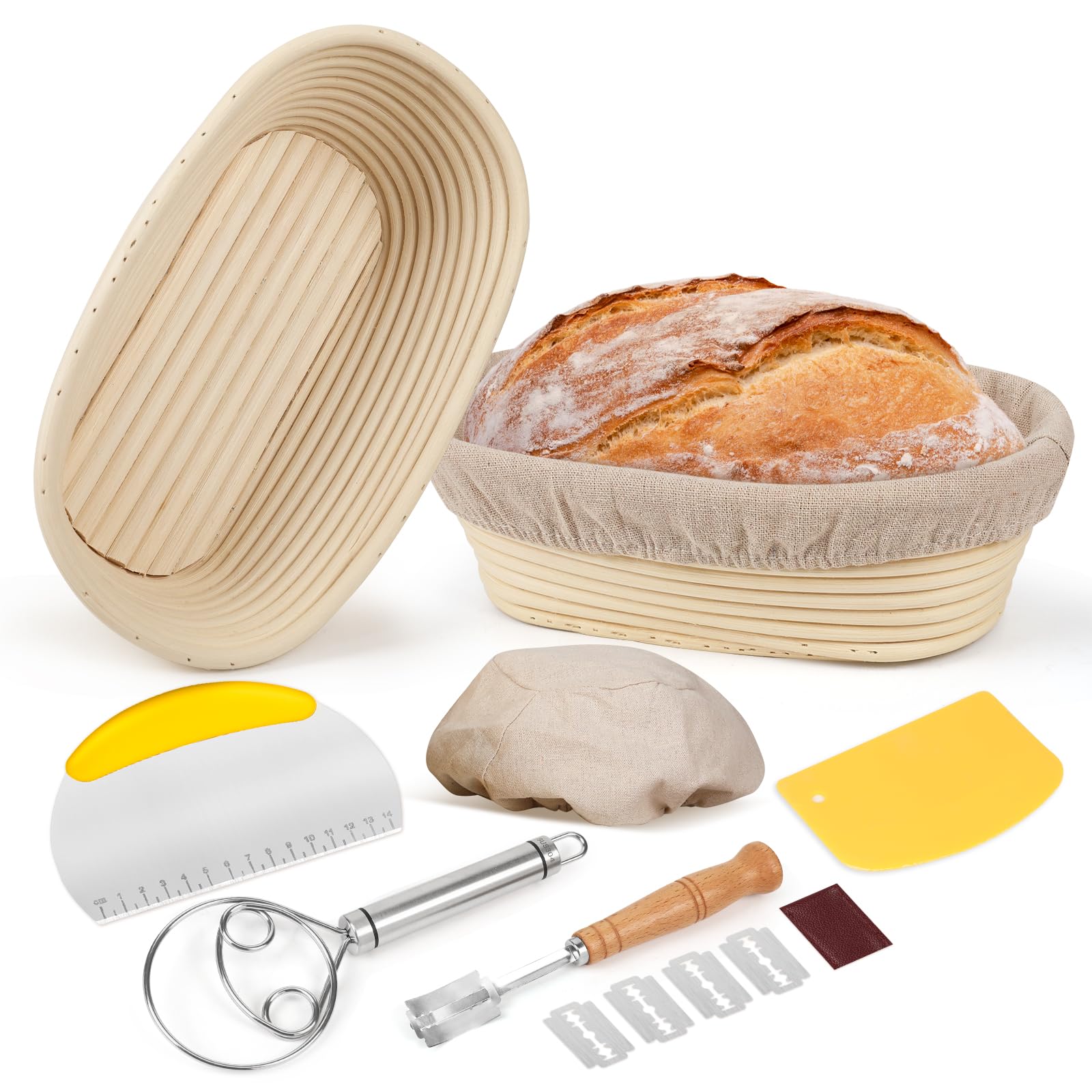 Kit Panificazione Con Cestini Lievitazione - 2 Pezzi Rotondi Da 23cm, Accessori Per Pane Fatto In Casa - Foto 7
