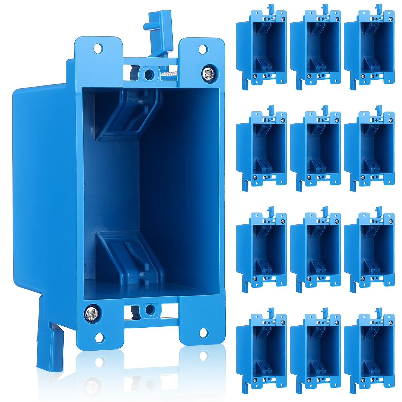 Sibba 8 Pack Single Gang Electrical Outlet Box, 1-Gang Old Work Box 14 Cubic Inch PVC Electrical Boxes for Switch Outlet, Wall Mount Device Boxes for Residential Commercial Applications — Amazon image 8