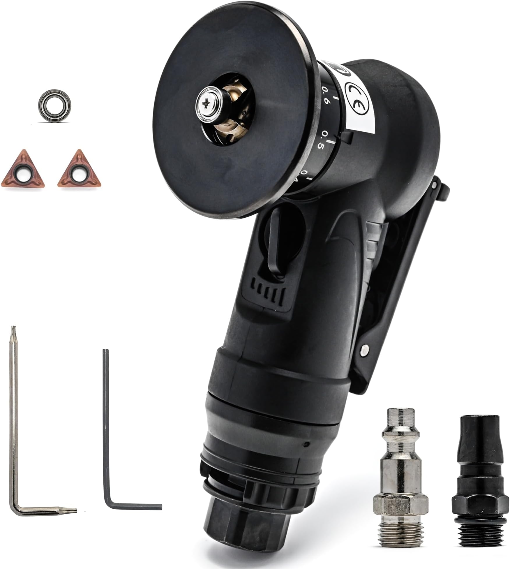 Mini Chamfer Tool 45 Degree Handheld Metal Deburring Trimming Chamfer Machine Pneumatic Chamfer Machine Light Linear Air Chamfer Tool Arc Edge Bell with Precision Blade Insert