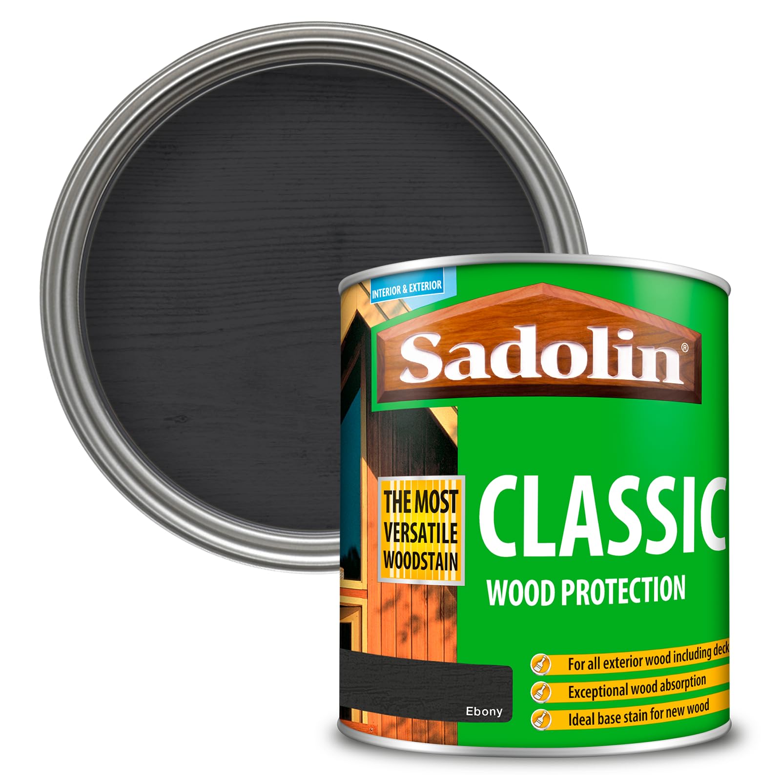 Sadolin Classic All Purpose Woodstain 750ml - Deep Penetrating Protection (Ebony)