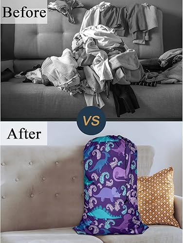 Miniatura 6 de Swono Bonita bolsa de lavandería de elefante, organizador de ropa sucia, lindo elefante para bebé, con lazo, flor de dibujos animados, extra grande,