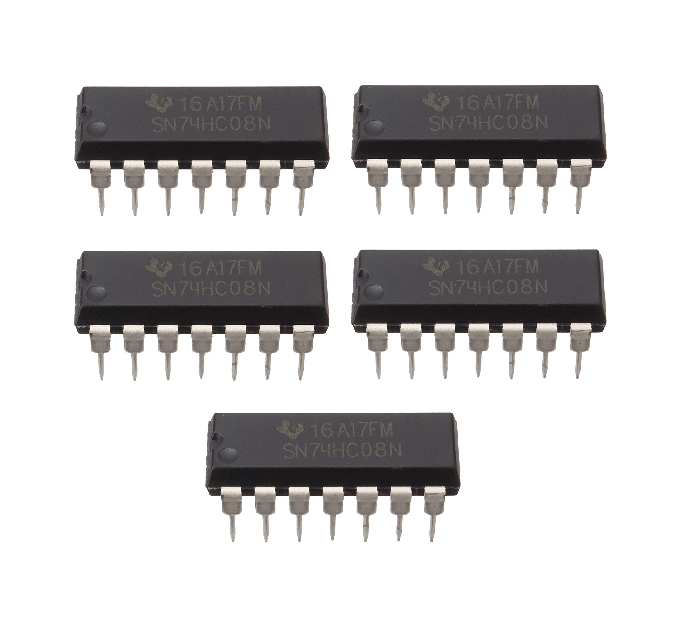 INVENTO 5Pcs SN74HC08N 7408 IC AND Gate Logic Gate, 74HC08, 2 Input, 5.2 mA, 2 V to 6 V, DIP-14