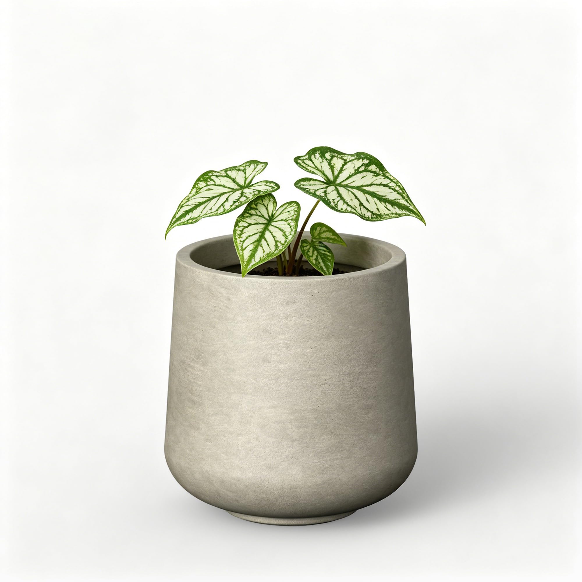 Kante Weathered Concrete Planter 16.5" Dia All-Weather Round Large Pot